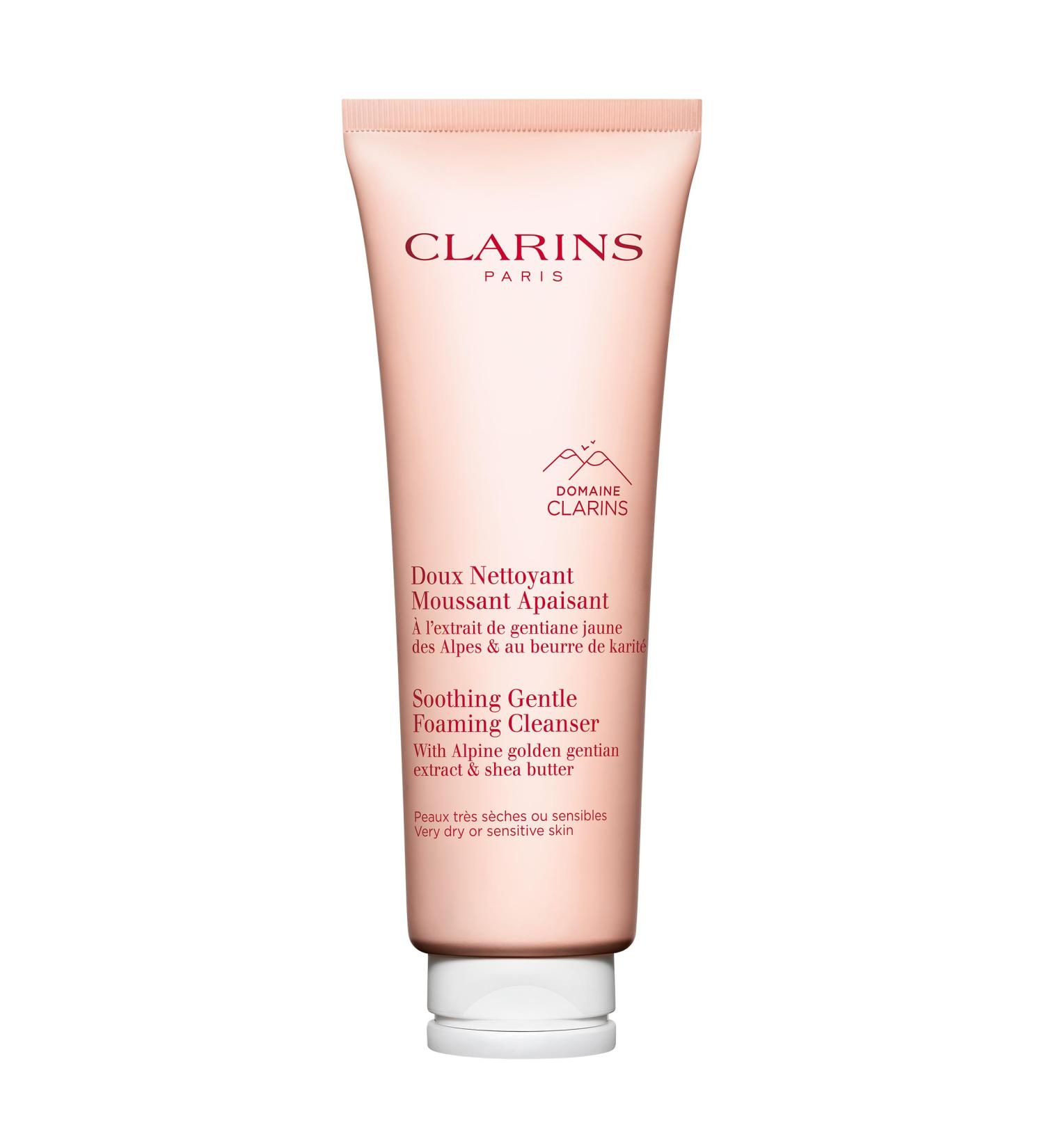 Clarins Soothing Gentle Foaming Face Cleanser - Soap-Free SLS-Free Nourishing Shea Butter | Ideal for Very Dry & Sensitive Skin | 4.2 oz - International Shipping Available - Buy Online on SooperMarket.com