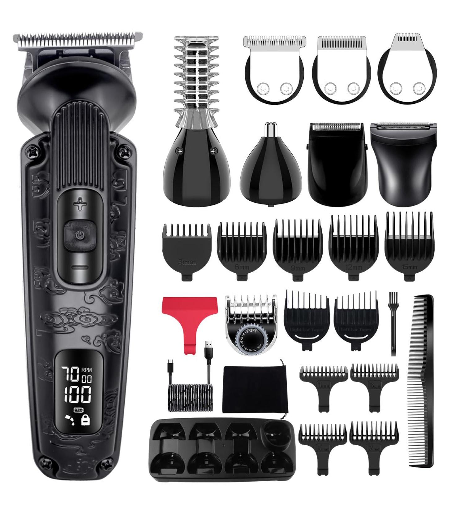 Hatteker 8-in-1 Beard & Mustache Trimmer for Men | Waterproof Hair Clipper & T-Blade Electric Razor | Cordless Grooming Kit & Gift for Men - Buy Online on SooperMarket.com