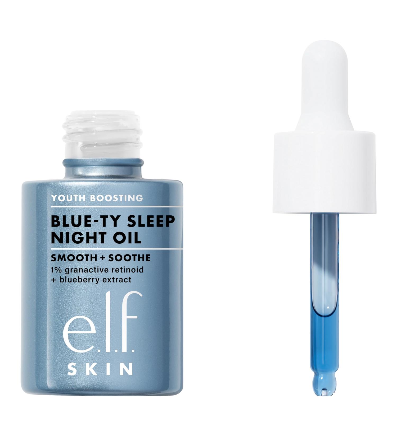 e.l.f. SKIN Youth Boosting Blue-ty Sleep Night Oil Gentle Overnight Face Oil Nourish Skin Lightweight Formula Vegan & Cruelty-Free - Buy Online on SooperMarket.com