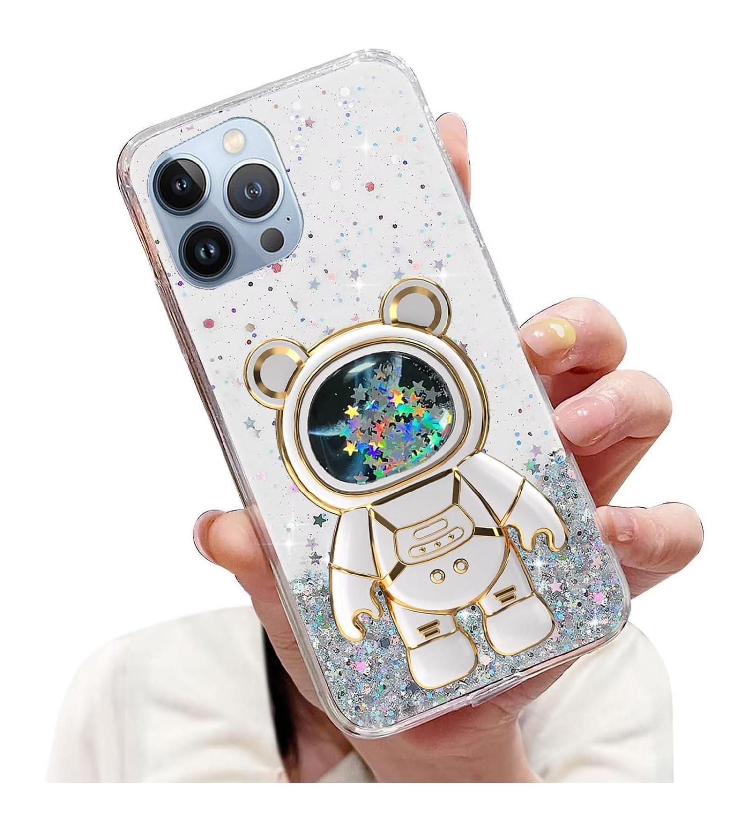 Tivenfezk Nadoli iPhone 12 Pro Max Case - Astronaut Hidden Stand & Glitter Soft Silicone Design - International Shipping Available - Buy Online on SooperMarket.com