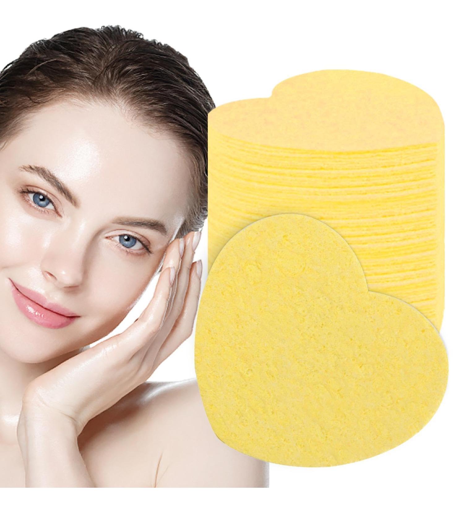 TROONZ Compressed Facial Sponges - Heart Shape Compressed Sponges for Facial Cleansing Face Scrub Sponge for Facial Cleansing Exfoliate Masque Makeup Removal Purple - Buy Online on SooperMarket.com