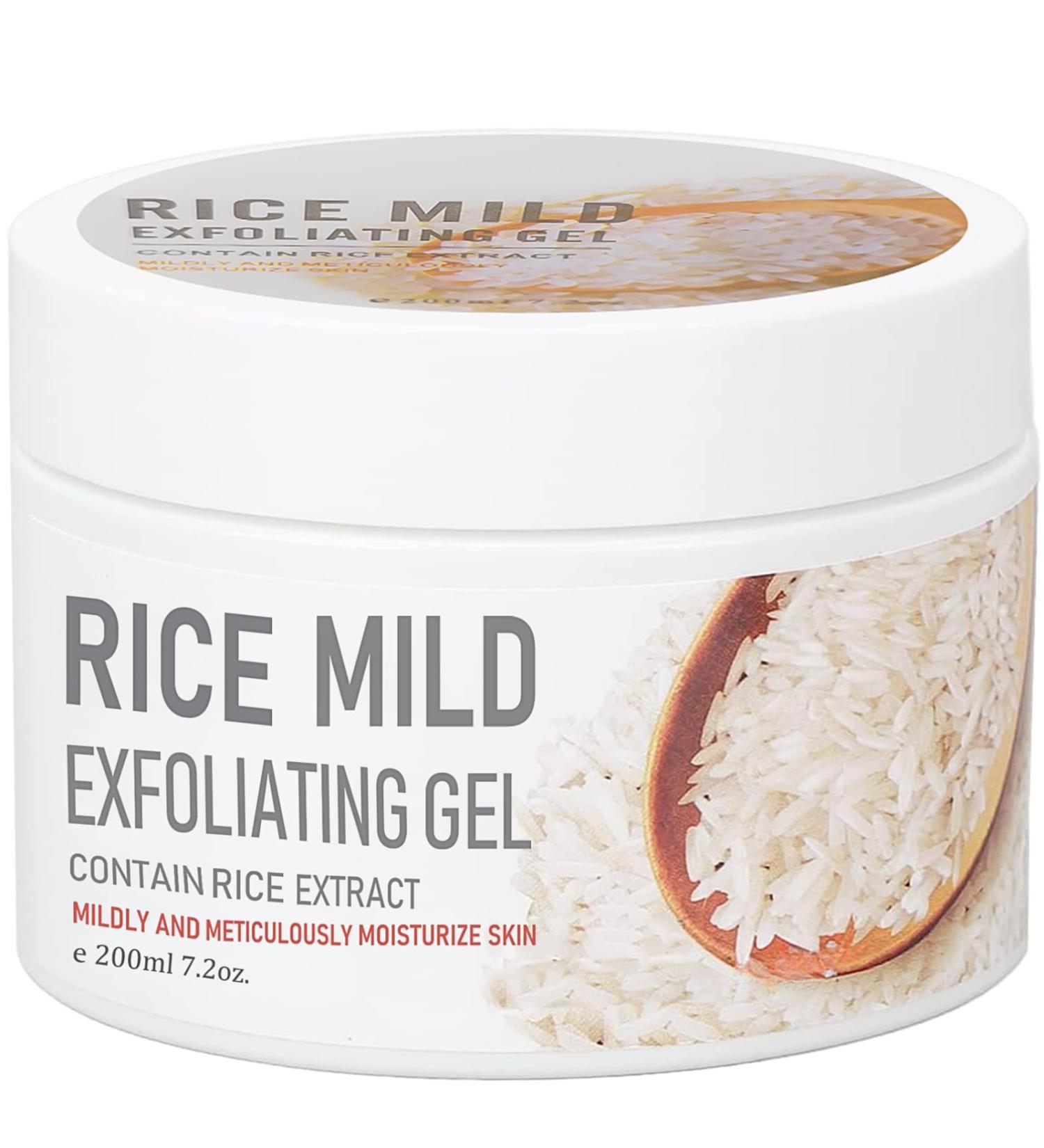 Rice Exfoliator Gel Mild Rice Face Scrub Large Capacity Body Scrub Improve Back Acne Soft Skin&Remove Dead Skin Deep Cleansing Hydrating Scrub Gel Body Exfoliator For Face&Hand Foot & Back 200ml - Buy Online on SooperMarket.com