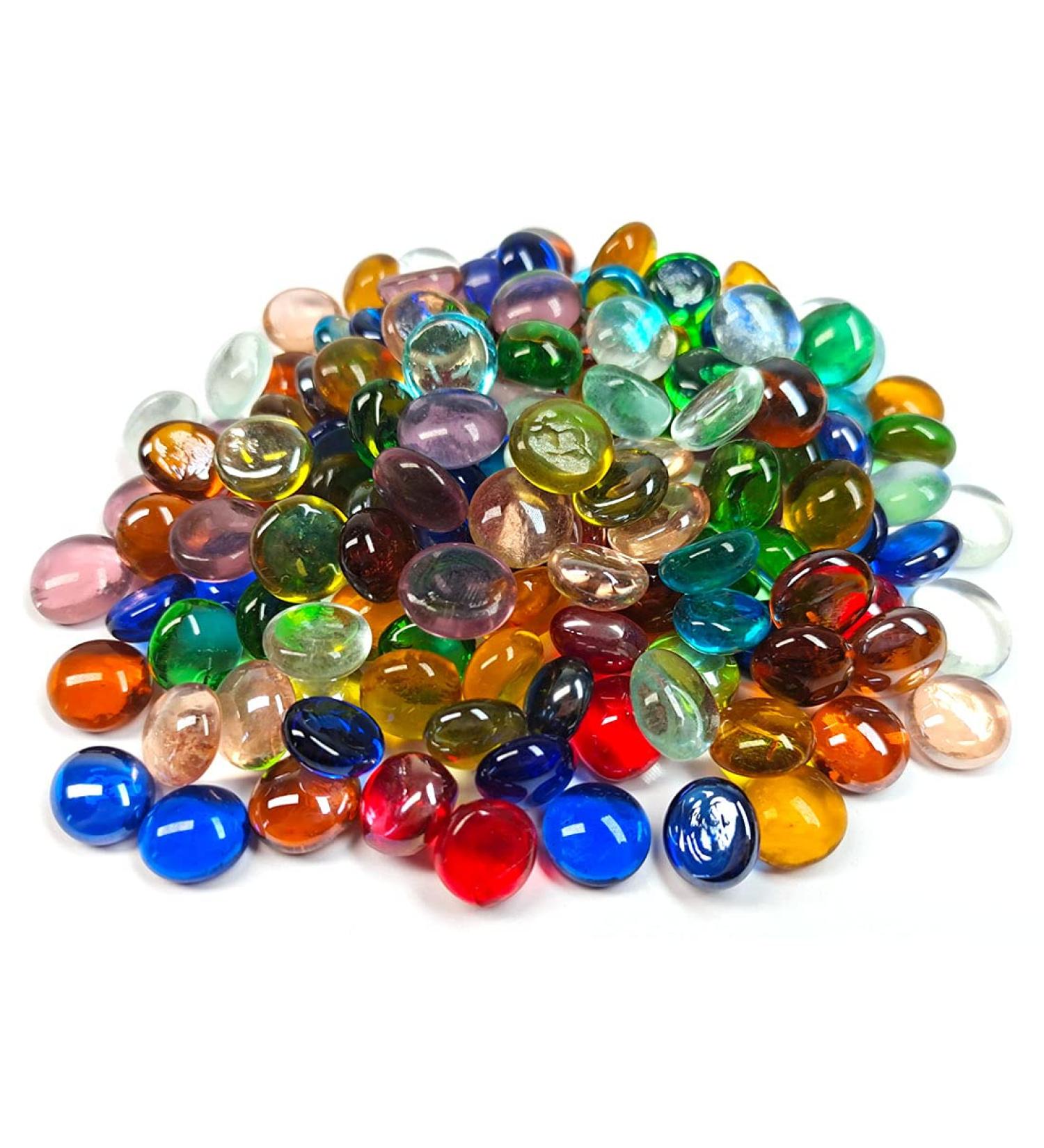 Meschett 50PCS Mini Glass Gems Mixed Colour Mancala Stones - Home Decorative Art Craft Vase Filler - 0.5-0.7 Inch Mix - Buy Online on SooperMarket.com