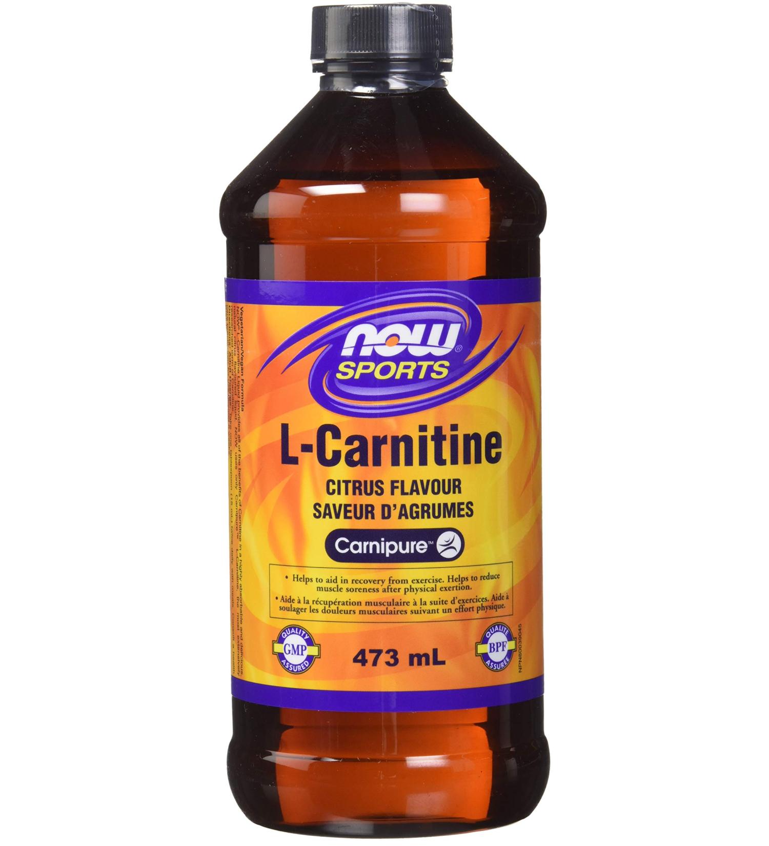 NOW Sports Nutrition L-Carnitine Liquid 1 000 mg Highly Absorbable Citrus 473mL - Buy Online on SooperMarket.com