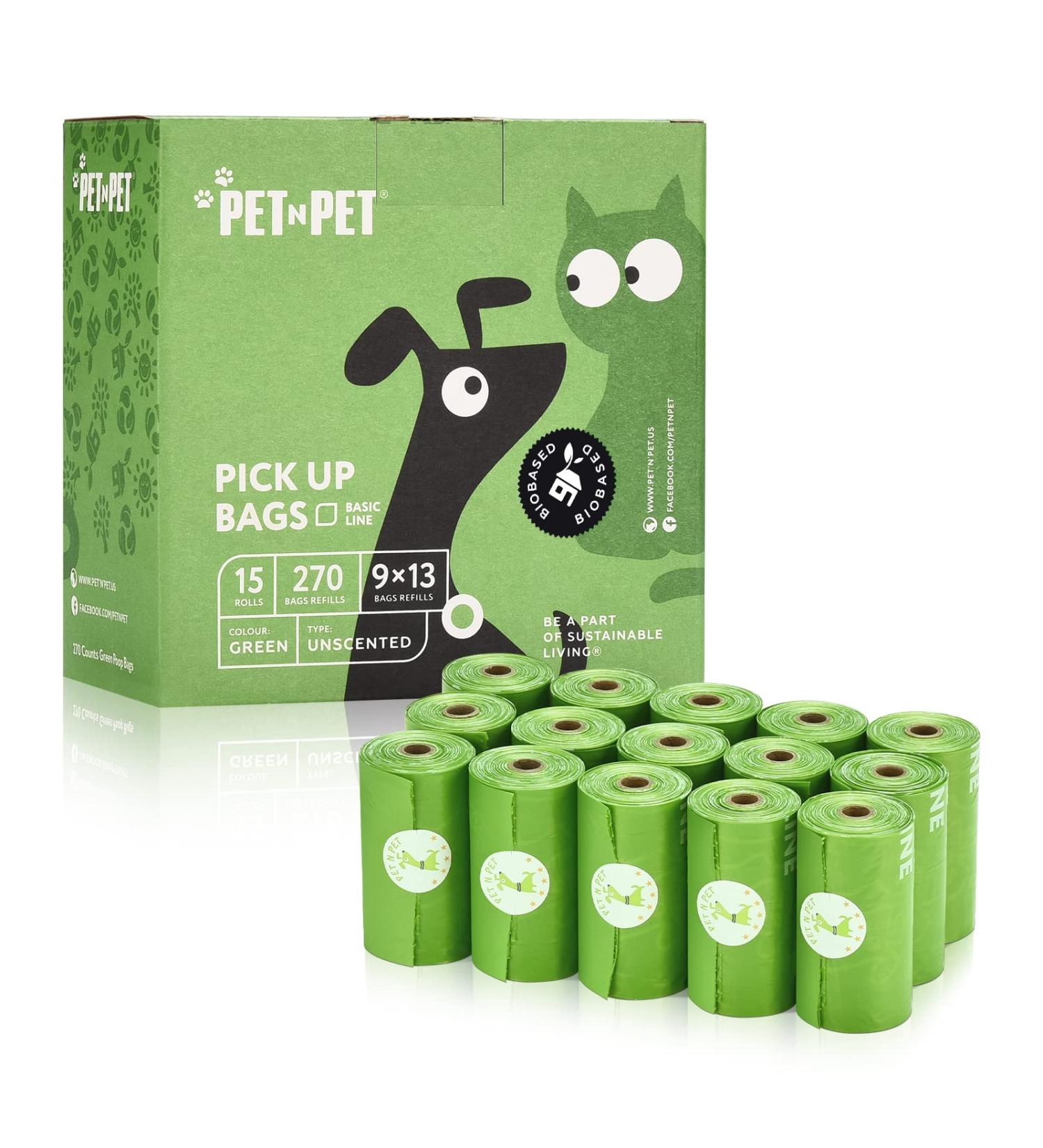 PET N PET USDA Certified 38% Biobased Dog Poop Bags 270/540 Counts - 9x13 Inches, 15 Refill Rolls - Buy Online on SooperMarket.com