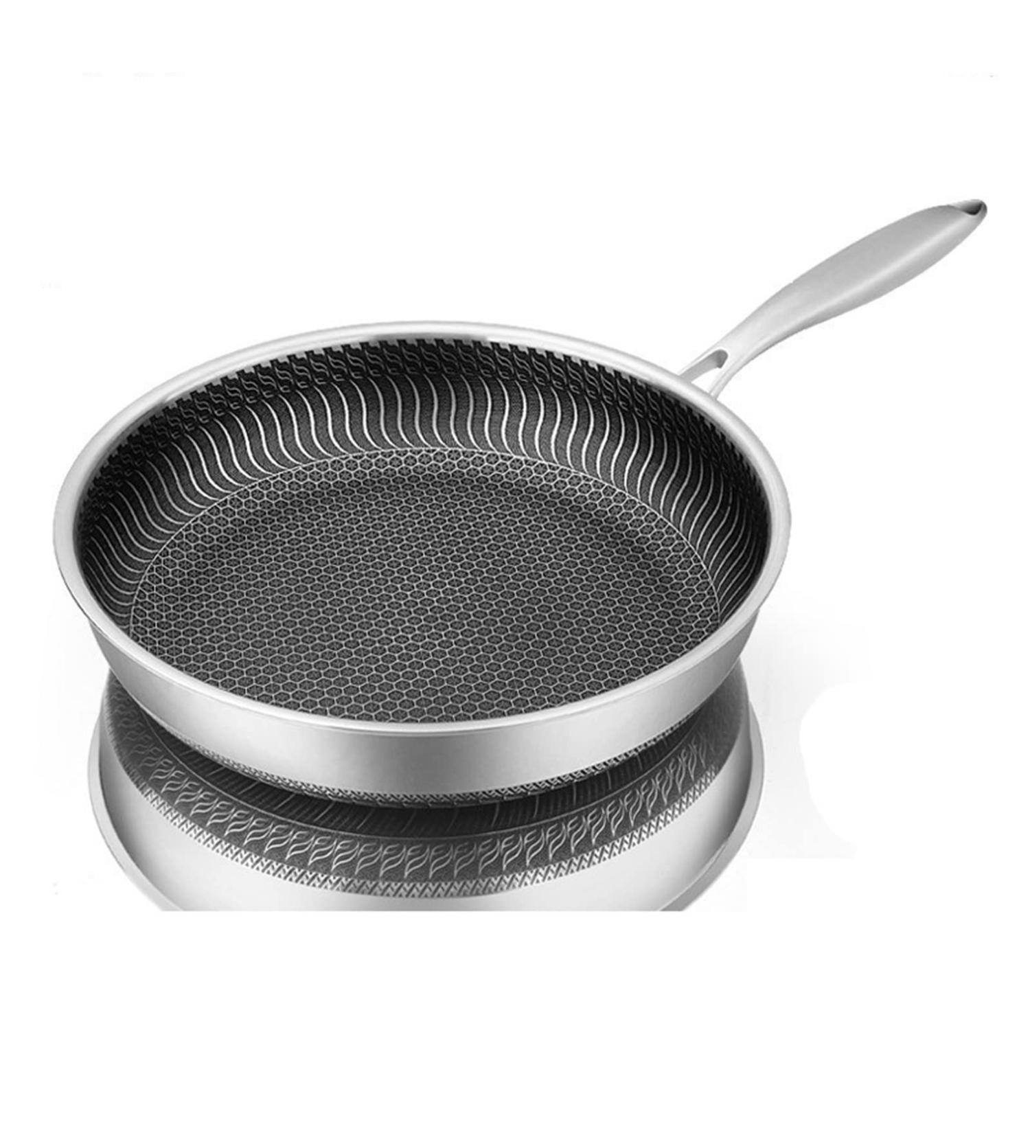 DELURA Saucepan Stainless Steel Pans Cooking Pots Utensils Cookware Set for Kitchen Accessories Skillet Frying Induction Deep Fryer Wok Wok - Buy Online on SooperMarket.com
