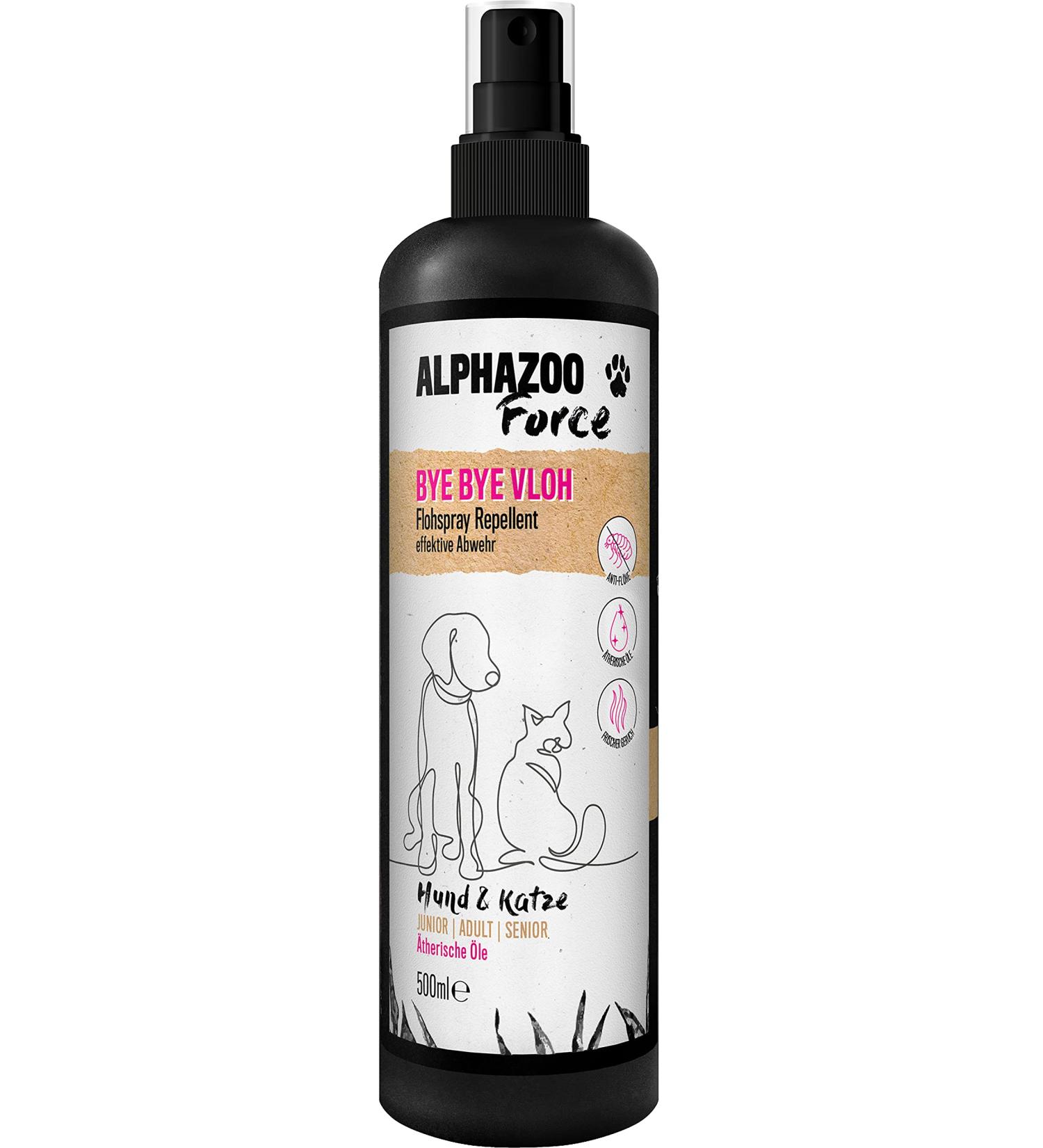 Alphazoo ByeByeVloh Anti Flea Spray 500ml | Natural Flea Remedy for Cats Dogs & Horses | Immediate & Long-Term Protection Against Itching - Buy Online on SooperMarket.com