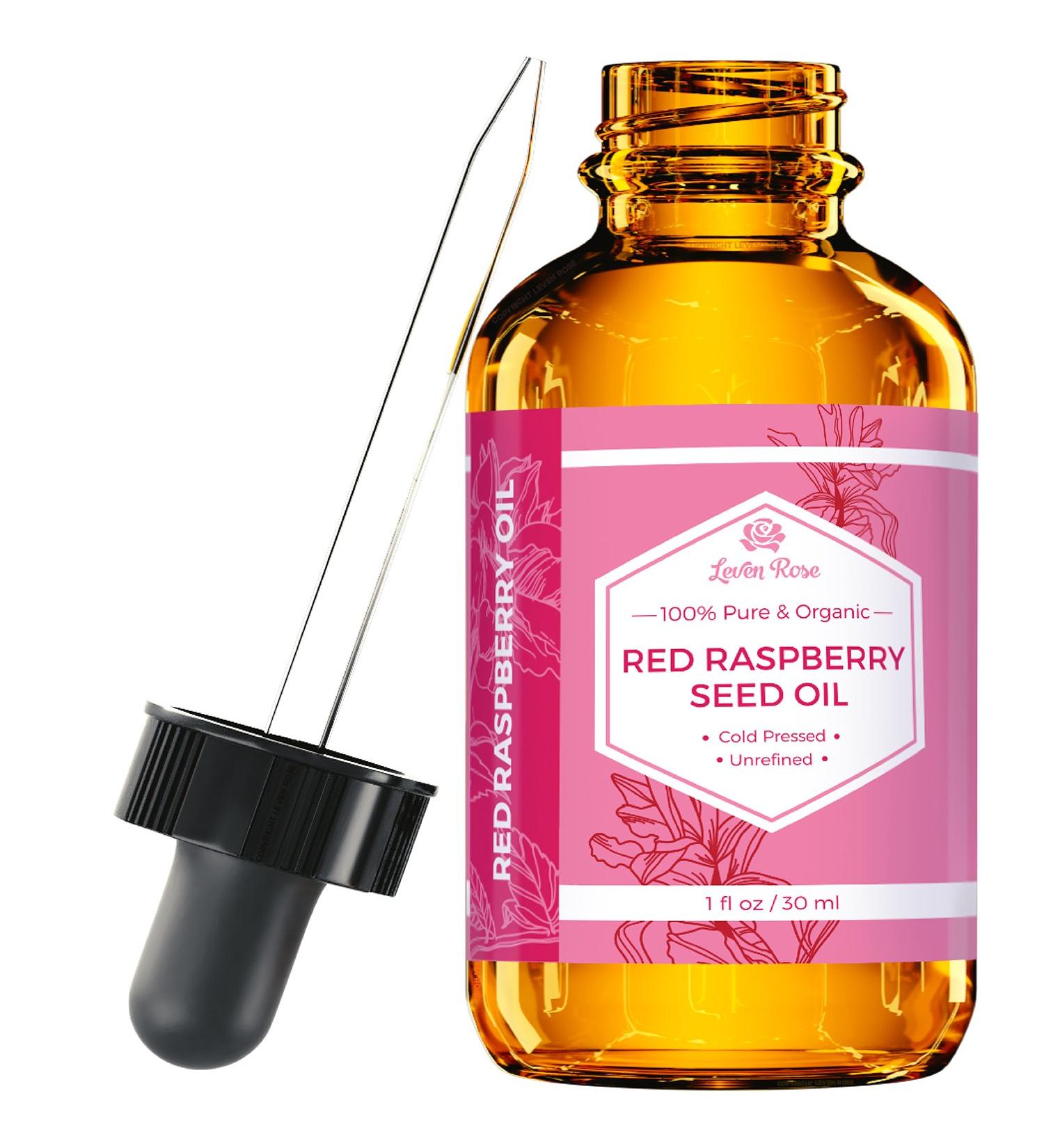 Leven Rose Red Raspberry Seed Oil 1 oz - 100% Natural Anti-Oxidants Vitamin E & A for Face, Hands, Scars & Breakouts - 1 Fl Oz Pack of 1 - Buy Online on SooperMarket.com