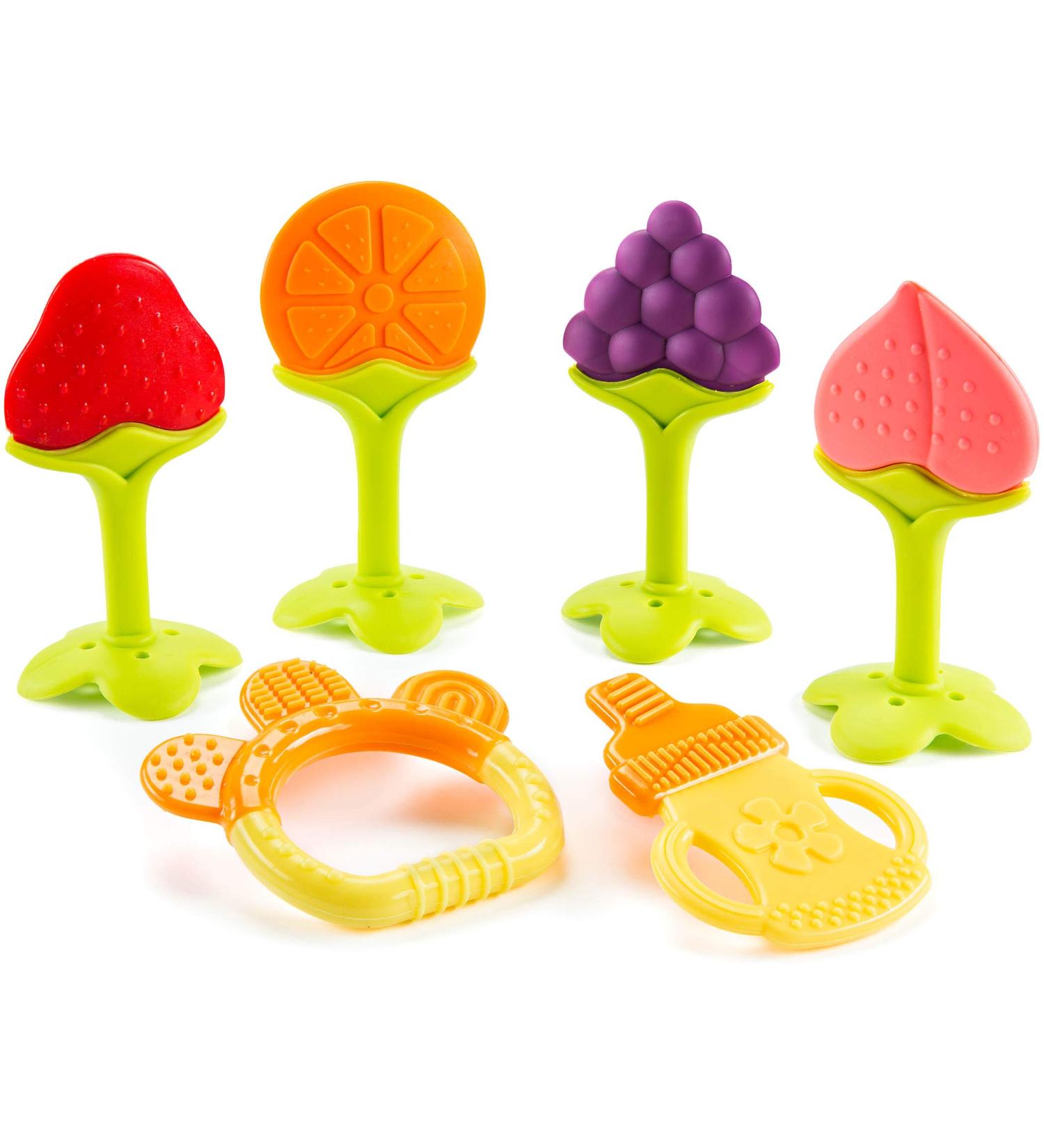 6-Pack Baby Teething Toys for Newborns | Freezer Safe Silicone Teethers for Infant and Toddler Gums | Perfect Baby Gift - Buy Online on SooperMarket.com