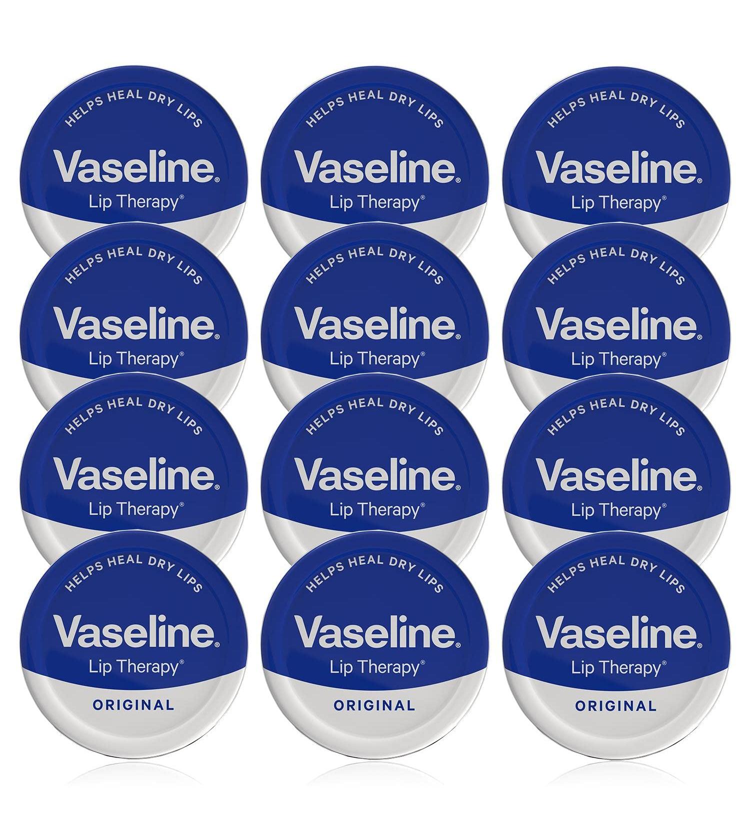 Buy 12 x Vaseline Lip Therapy Tin 20g Original - Moisturizing Lip Care - International Shipping Available - Buy Online on SooperMarket.com
