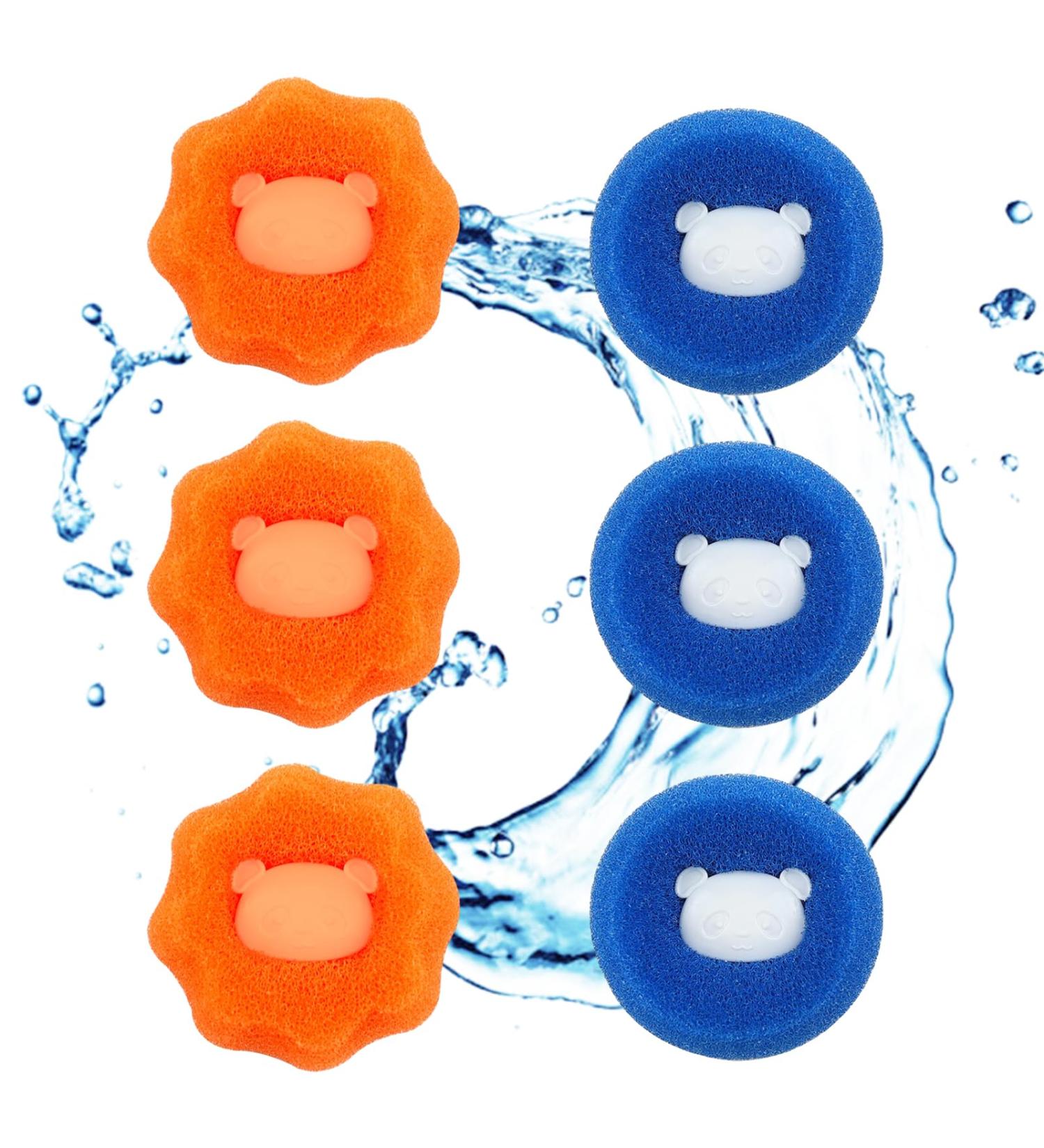 6 PCS Pet Hair Remover for Laundry - Reusable Lint Catcher for Washing Machine Laundry Balls Pet Hair Collector Anti Winding Adsorption Balls for Hair Removal Clothes and Bedding - Buy Online on SooperMarket.com