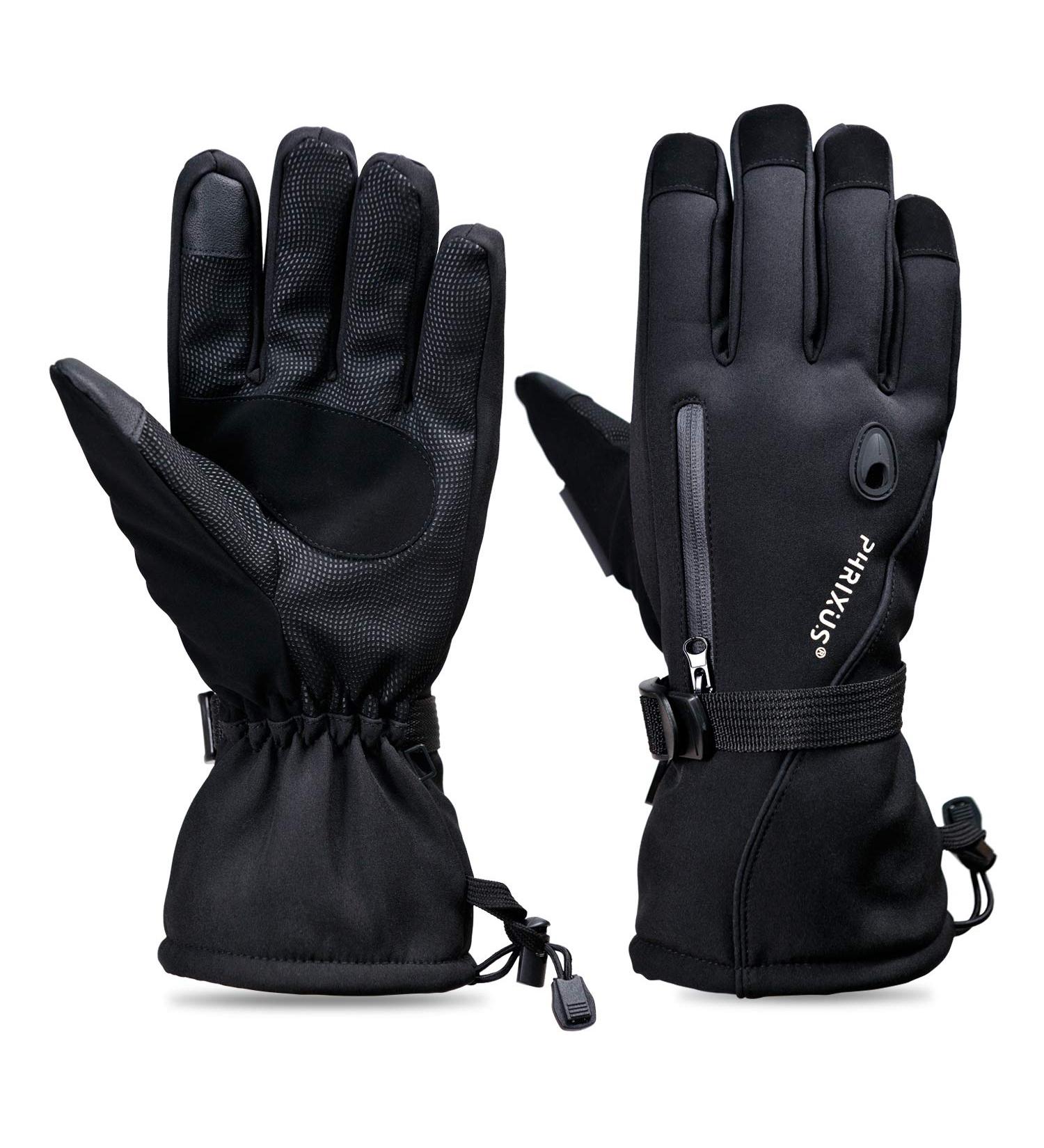 PHRIXUS Mens & Womens Ski Gloves Waterproof Winter Warm 3M Thinsulate Skiing & Snow Gloves Snowboard Snowmobile Gloves Winter Cold Weather Windproof Gloves Large Black - Buy Online on SooperMarket.com