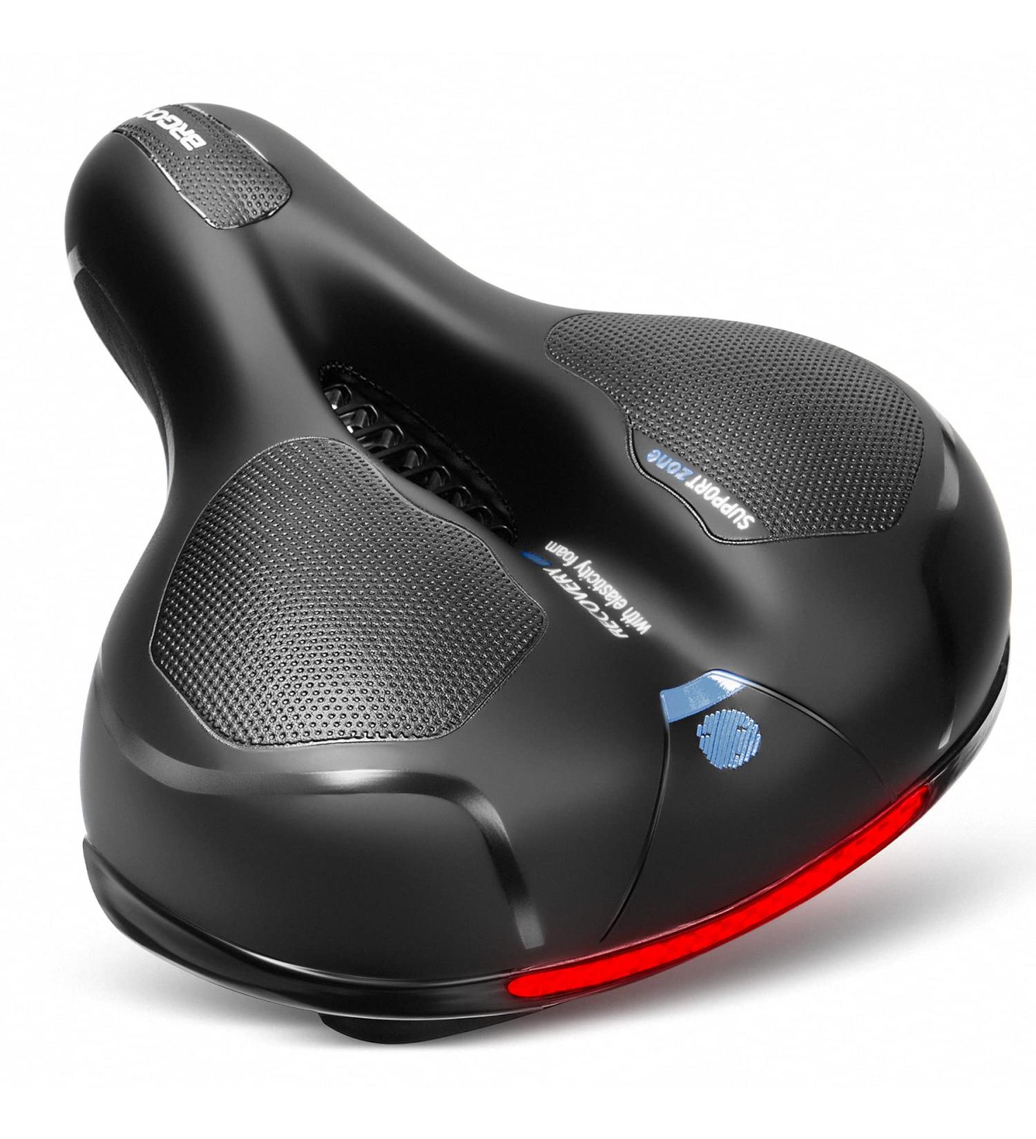BRGOOD Men's Bike Seat - Waterproof with Dual Shock Absorbing Balls, Memory Foam Padding - Universal Fit for Exercise Bike/Cruiser - 10.2x8.2 inches - Buy Online on SooperMarket.com