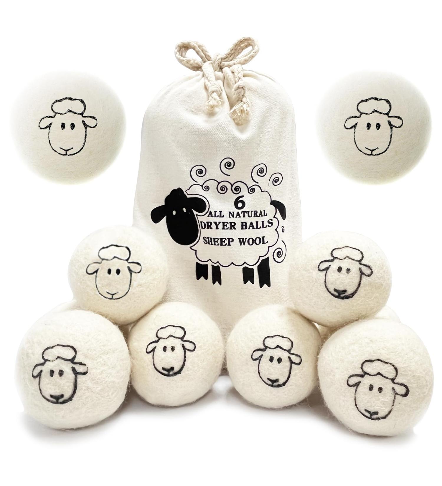 Luckaide 8-Piece Wool Dryer Balls for Tumble Dryers | 100% Natural Reusable Dryer Balls for Down Jackets & Tennis Ball Drying | Eco-Friendly Laundry Solution - Buy Online on SooperMarket.com
