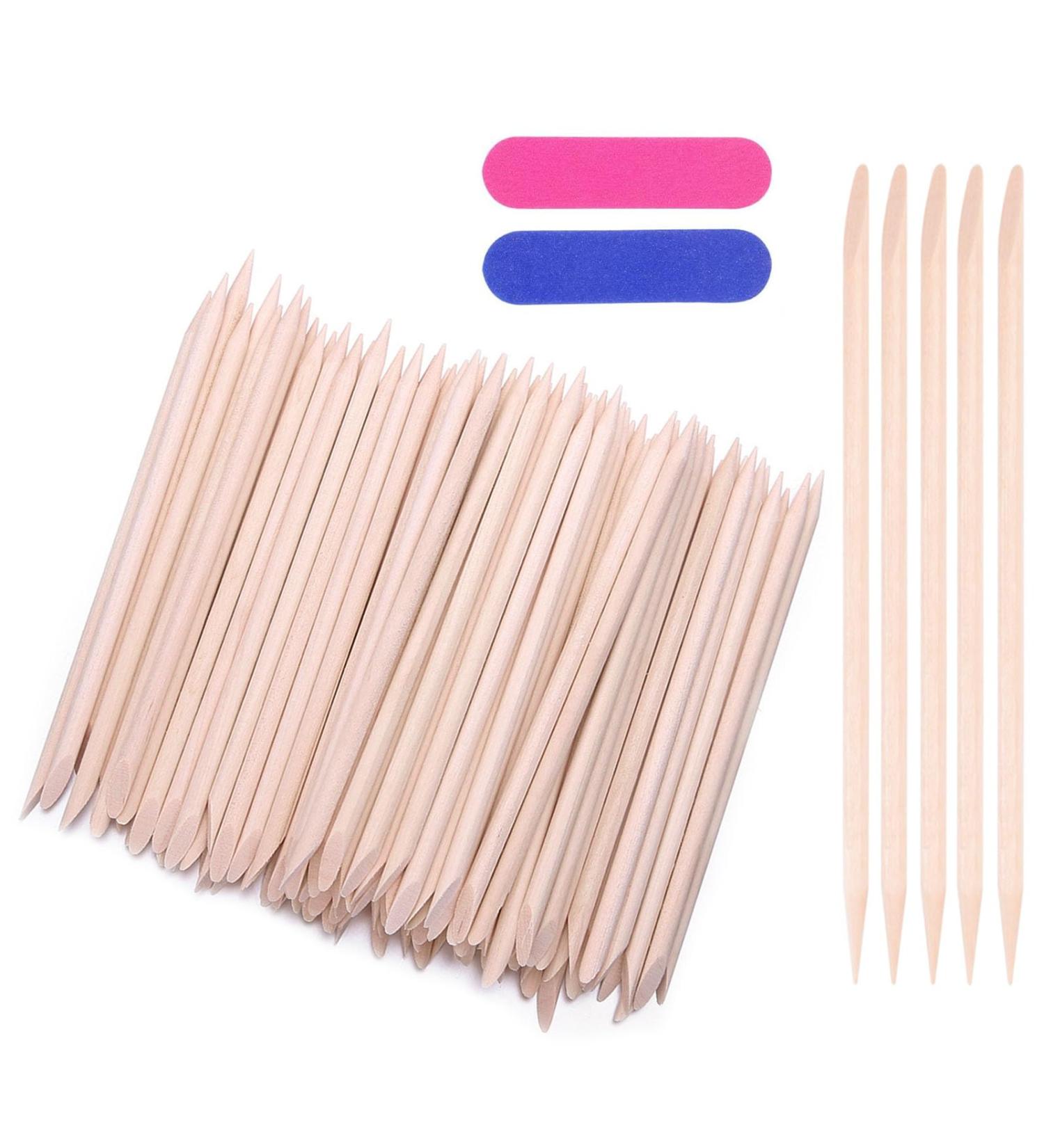 Luckaide Rosewood Manicure Sticks - 202 Double-Sided Wooden Sticks & 2 Nail Files for Perfect Nail Care & Pedicure - Buy Online on SooperMarket.com