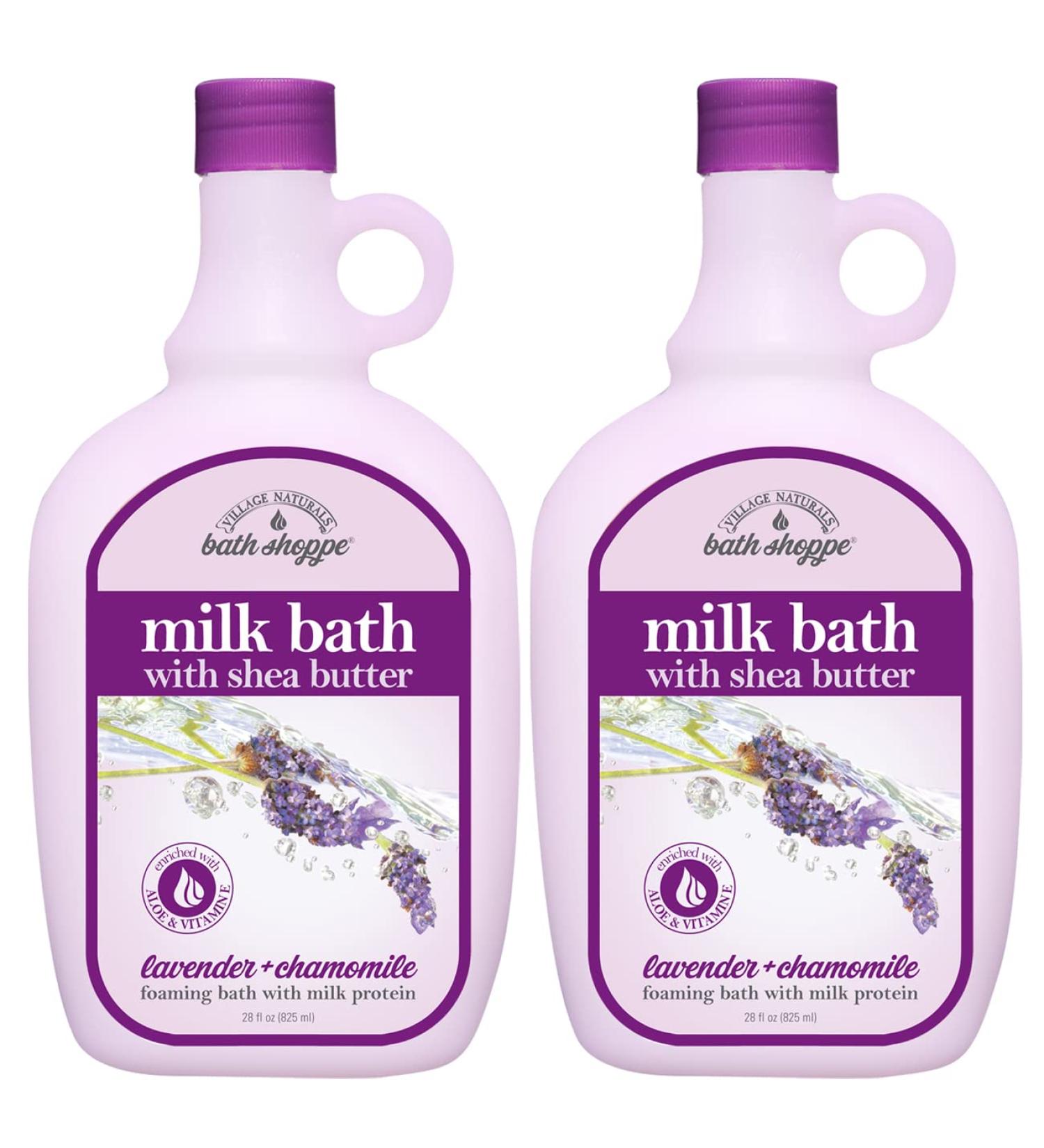 Village Naturals Bath Shoppe Lavender Chamomile Milk Bath - Hydrating, Shea Butter & Vitamin E, 2 Pack 28 fl oz Bottles - Buy Online on SooperMarket.com