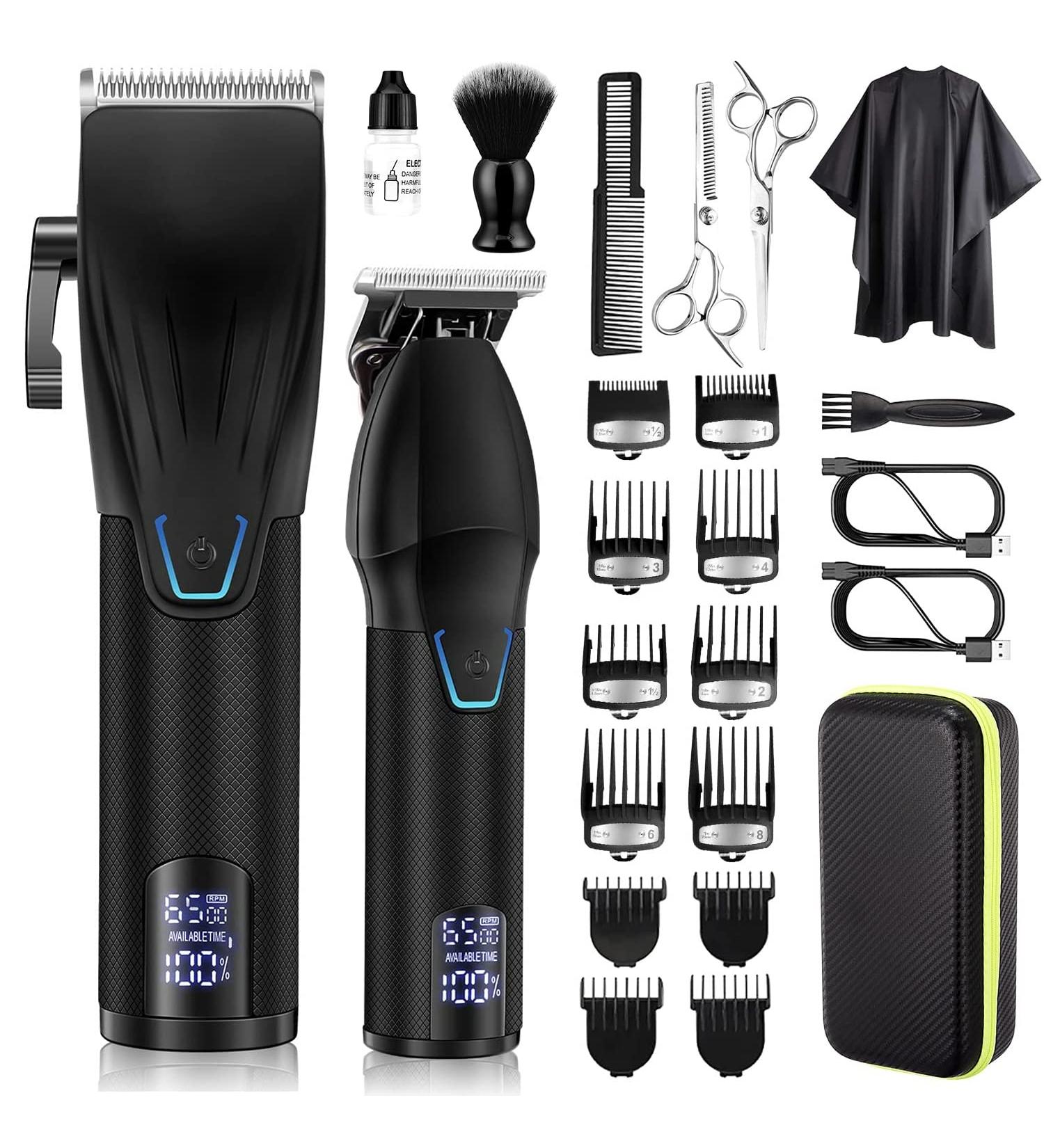 Karrte Professional Hair Clippers and Trimmer Kit for Men - Cordless Barber Clipper Set for Hair Cutting and Beard Grooming - Black - Buy Online on SooperMarket.com