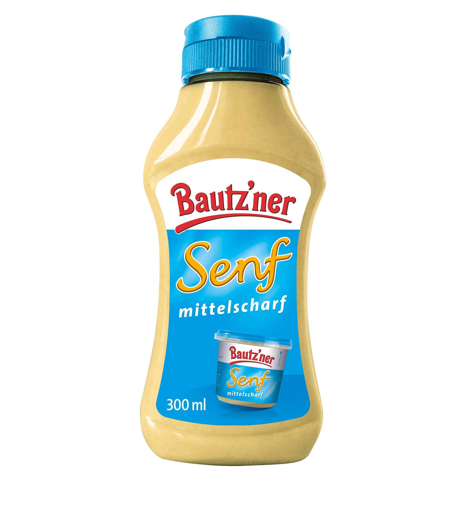 Bautz s mustard medium -sharp - 300 ml Squeeze -bottle Mittel hinge mid -fighter mustard - Original Bautz'ner recipe since 1955 - without the addition of preservatives and flavor enhancers - mustard classic 300 ml (1 Pack)