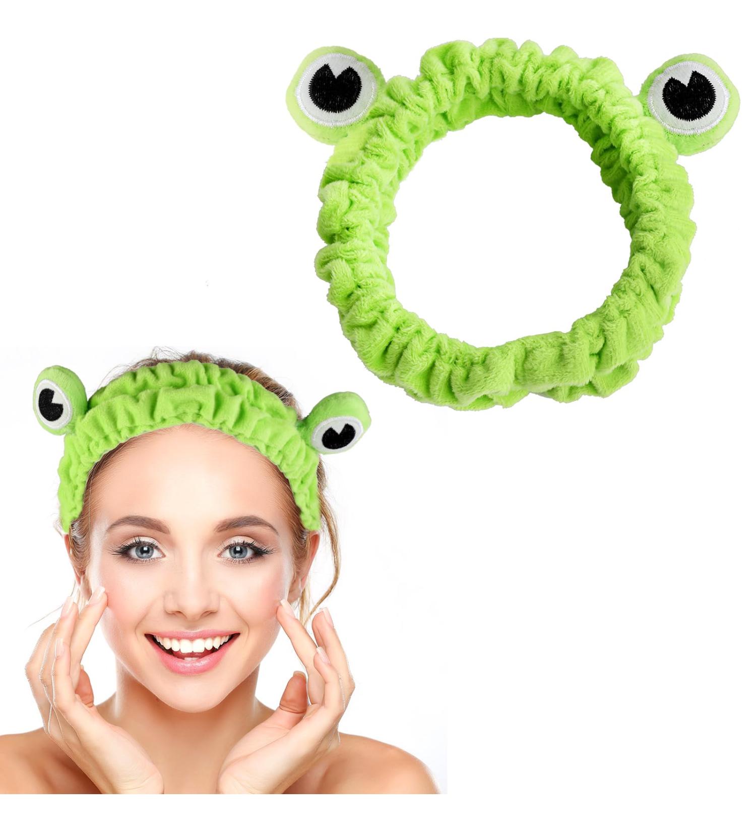 WLLHYF Frog Headband Makeup Headband Frog Eye Elastic Face Washing Hair Band Cute Shower Spa Headband Funny Green Head Wrap Cartoon Hair Accessories for Women Girls Skincare Beauty (Light green) - Buy Online on SooperMarket.com