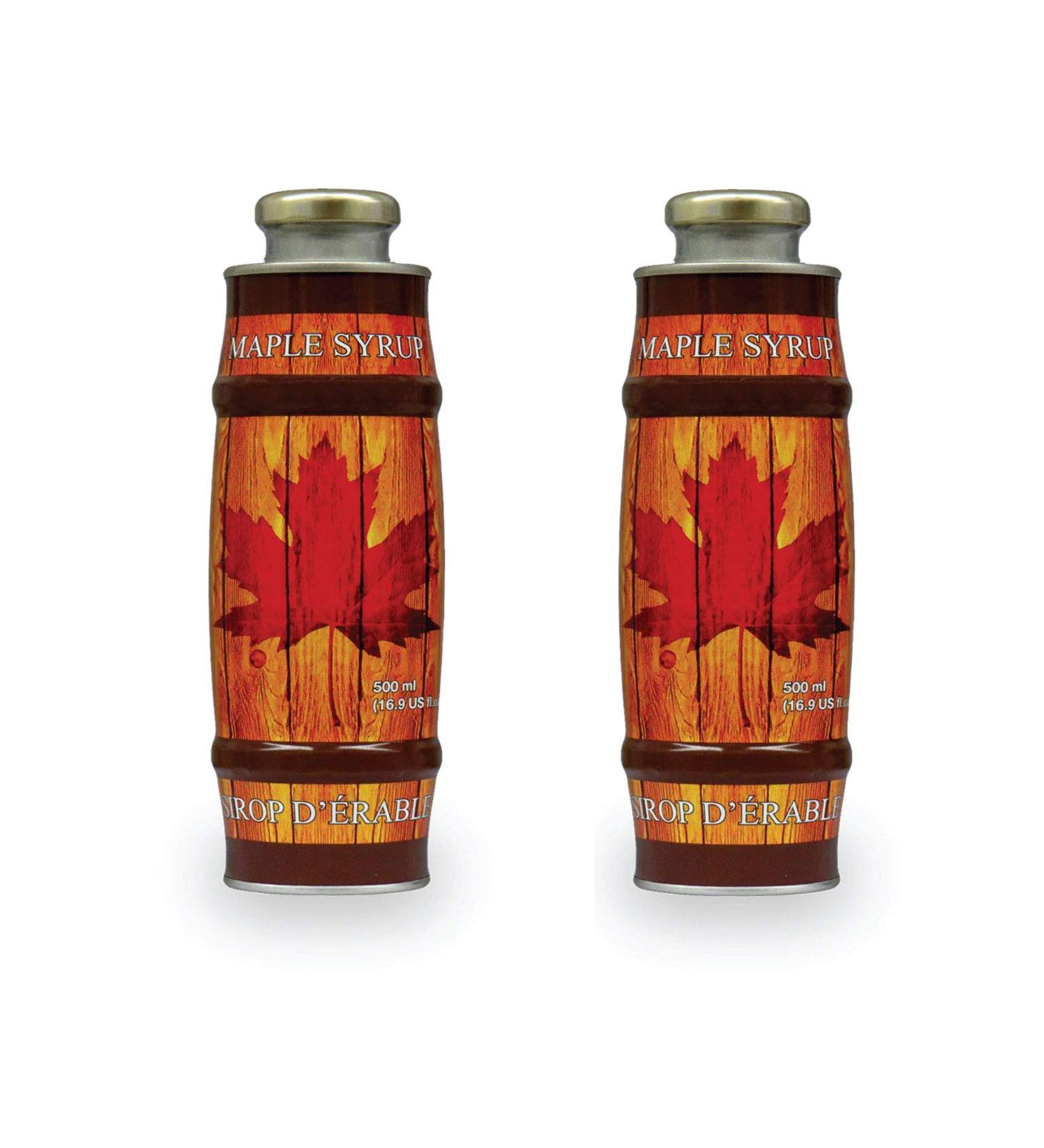 Pure Organic Canadian Maple Syrup (2 X 500ml Bottles.) All-Natural Grade-A Amber Rich Taste | Delicious Sweetness | No Preservatives Gluten Free Vegan Friendly - Buy Online on SooperMarket.com