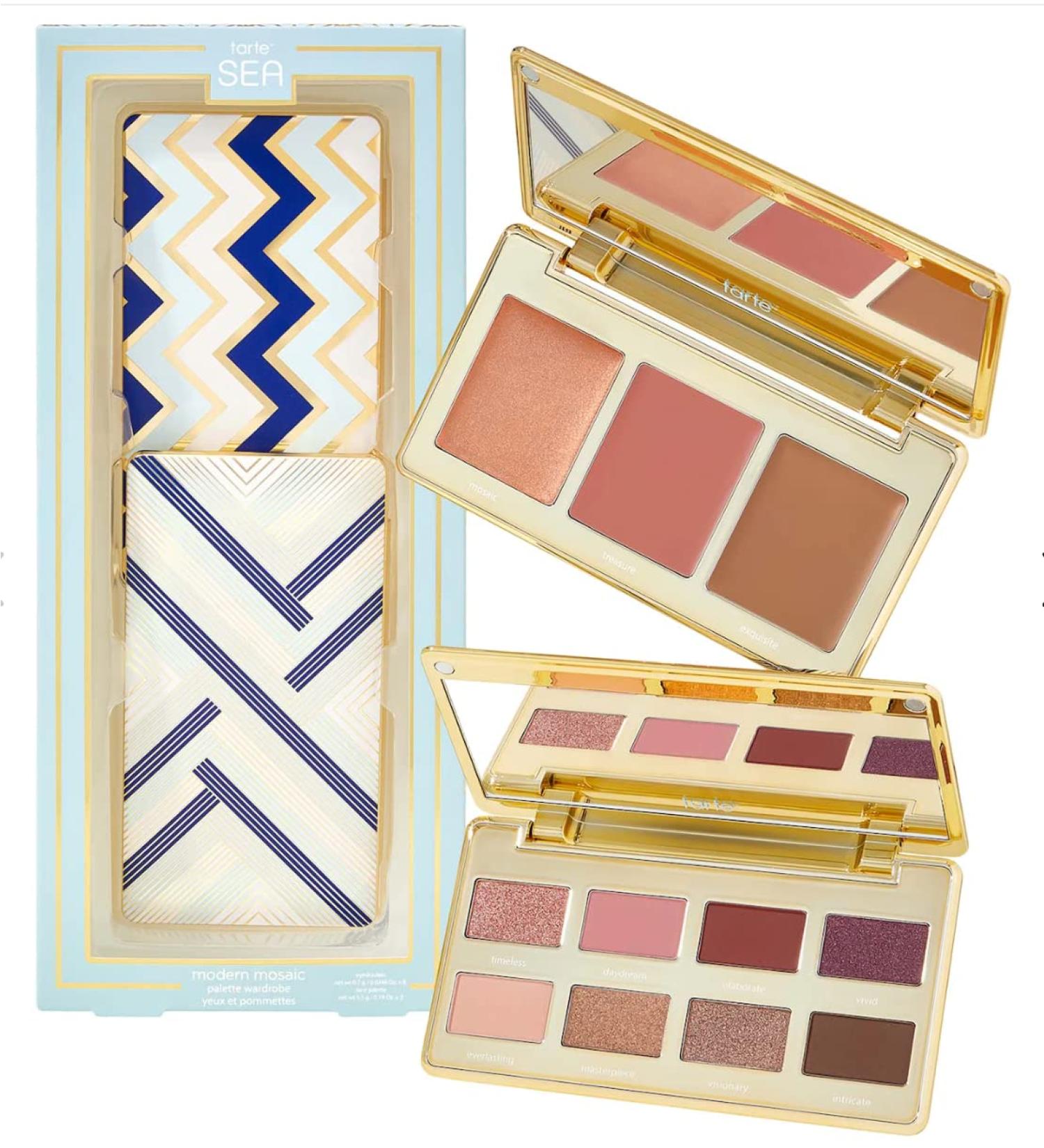 Tarte SEA Modern Mosaic Palette Wardrobe - Eyeshadow and Cream Cheek Makeup Palette - Highlighter Bronzer Blush