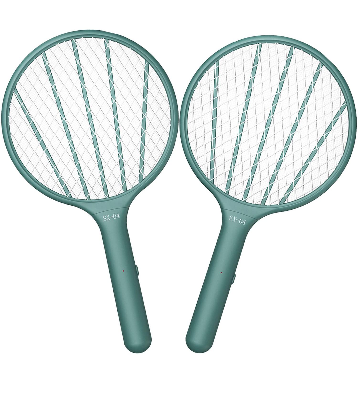 Bug Zapper Racket - Electric Fly Swatter for Indoor & Outdoor Mosquito Killer (2 Green) - Buy Online on SooperMarket.com