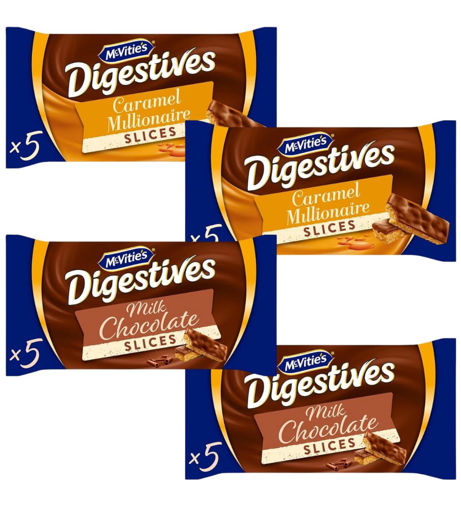 Caramel Slice Bundle With Digestive Caramel Slice Snack size 5pk x2 & Chocolate Digestive Slice Snack size 5pk x2 (4 Pack) - Buy Online on SooperMarket.com