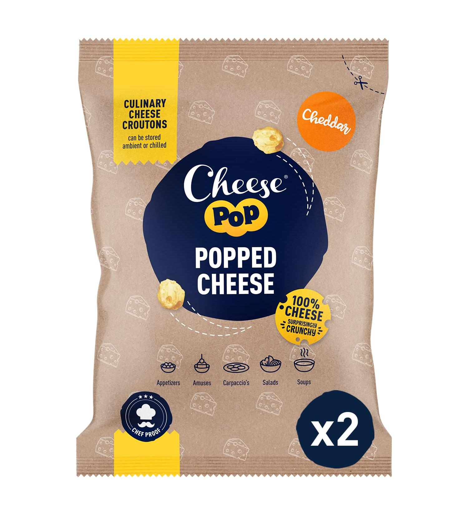 Shop 2x500g Airy Cheddar Cheese Pops - Spicy & Creamy Protein Snack | International Shipping - Buy Online on SooperMarket.com