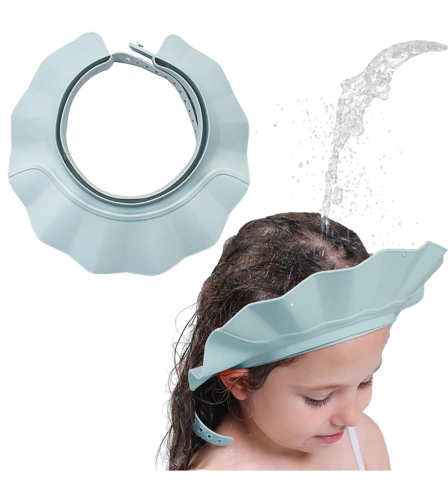 Baby Shower Cap Kids Shower Caps Shield Adjustable Hair Washing Shampoo Shield Baby Visor for Eyes Ears and Face (Blue a) - Buy Online on SooperMarket.com