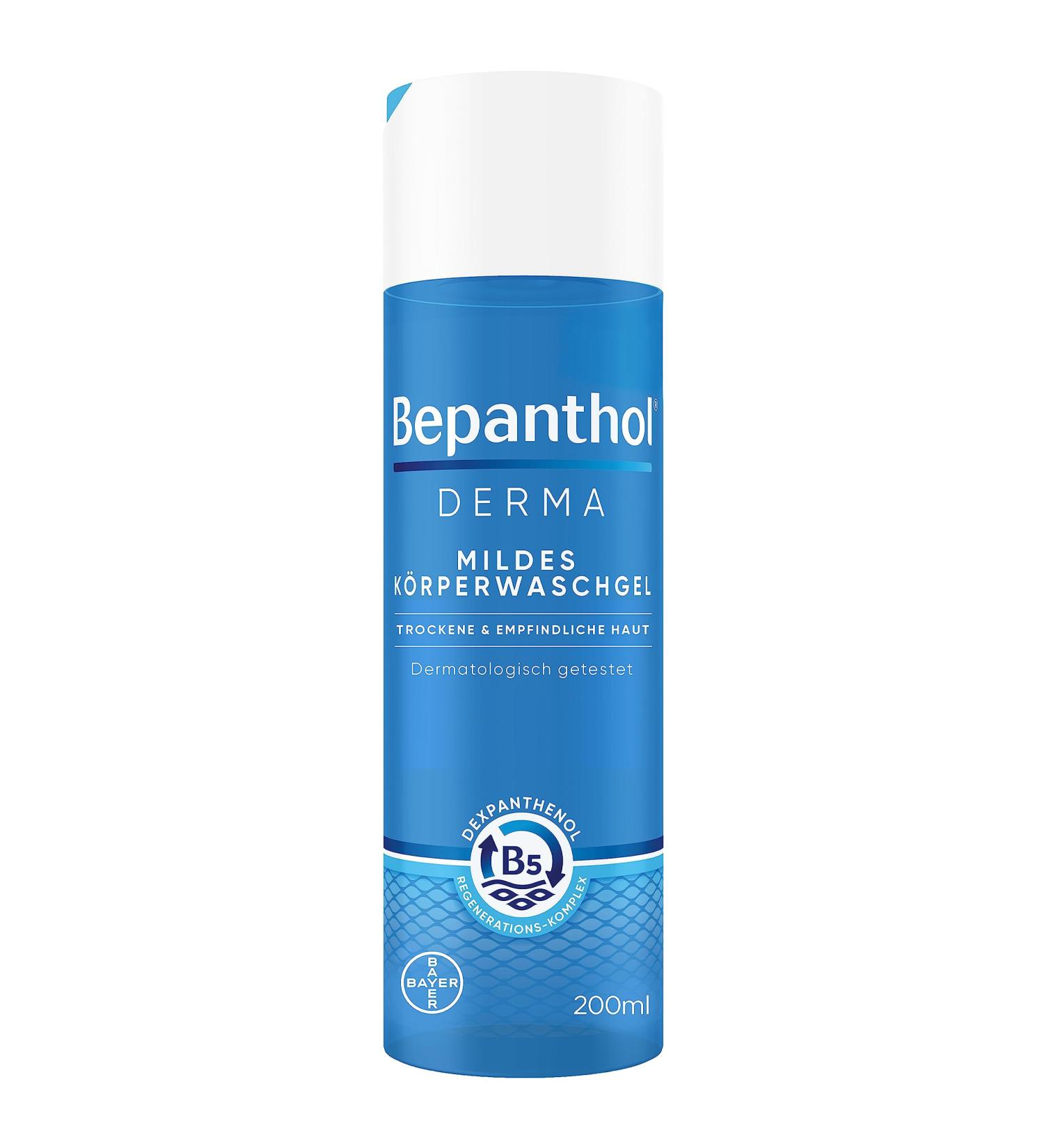 Bepanthol Derma Body Washing Gel 200ml | Mild Shower Gel for Sensitive Dry Skin | Dermatologically Tested Moisturizer with Dexpanthenol | Soap-Free Formula - Buy Online on SooperMarket.com