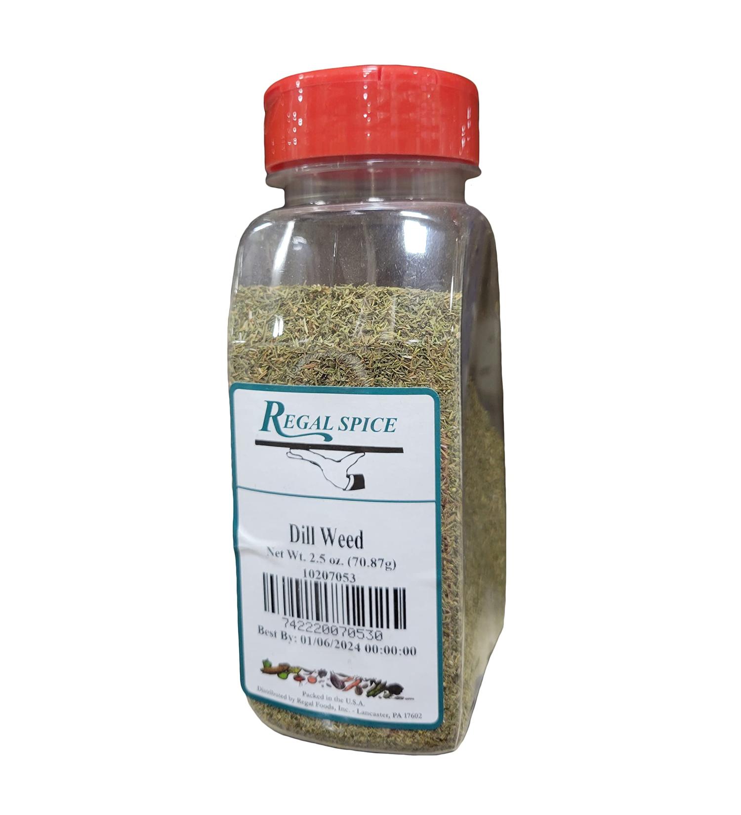 Regal Dill Weed Spice - Chopped Dill Herb to Add Pungent and Slightly Sweet Flavor to Your Dishes (Dry Dill Weed 2.5 oz Container for Cooking and Seasoning Needs)