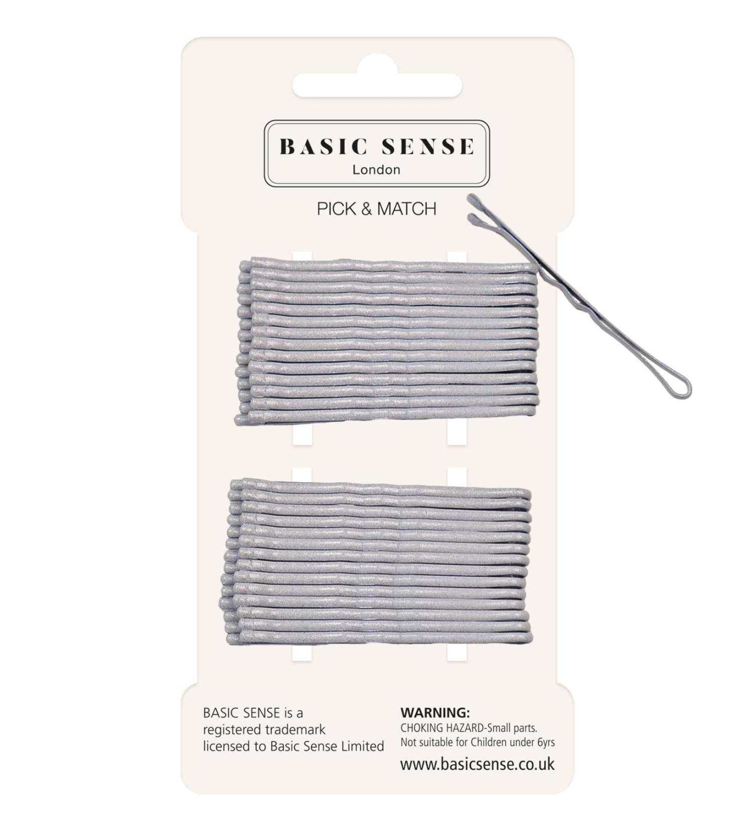 BasicSense 30PCS Silver Metal Bobby Kirby Hair Pins - Stylish Hair Accessories - Buy Online on SooperMarket.com