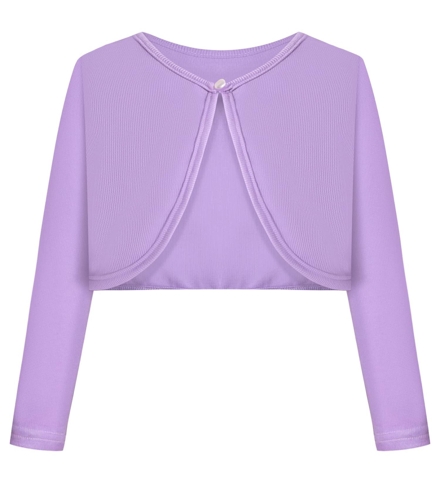 Bonny Billy Girls Cotton Knitted Cardigan Bolero Shrug - Purple (8-9 Years) - Buy Online on SooperMarket.com
