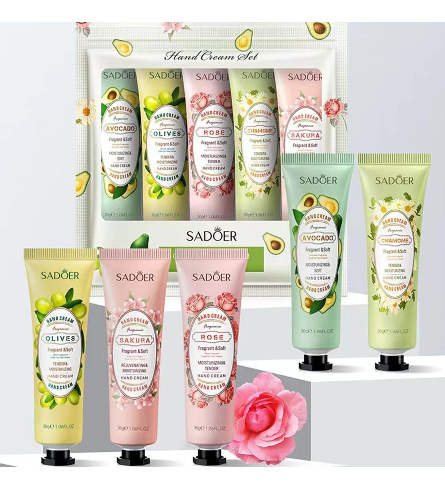 Hand cream set 5 * 30g colorful flower and fruit plant extract moisturizing hand cream anti-cracking hydrating hand cream refreshing and not greasy smoothing skin and removing roughness Binfense - Buy Online on SooperMarket.com