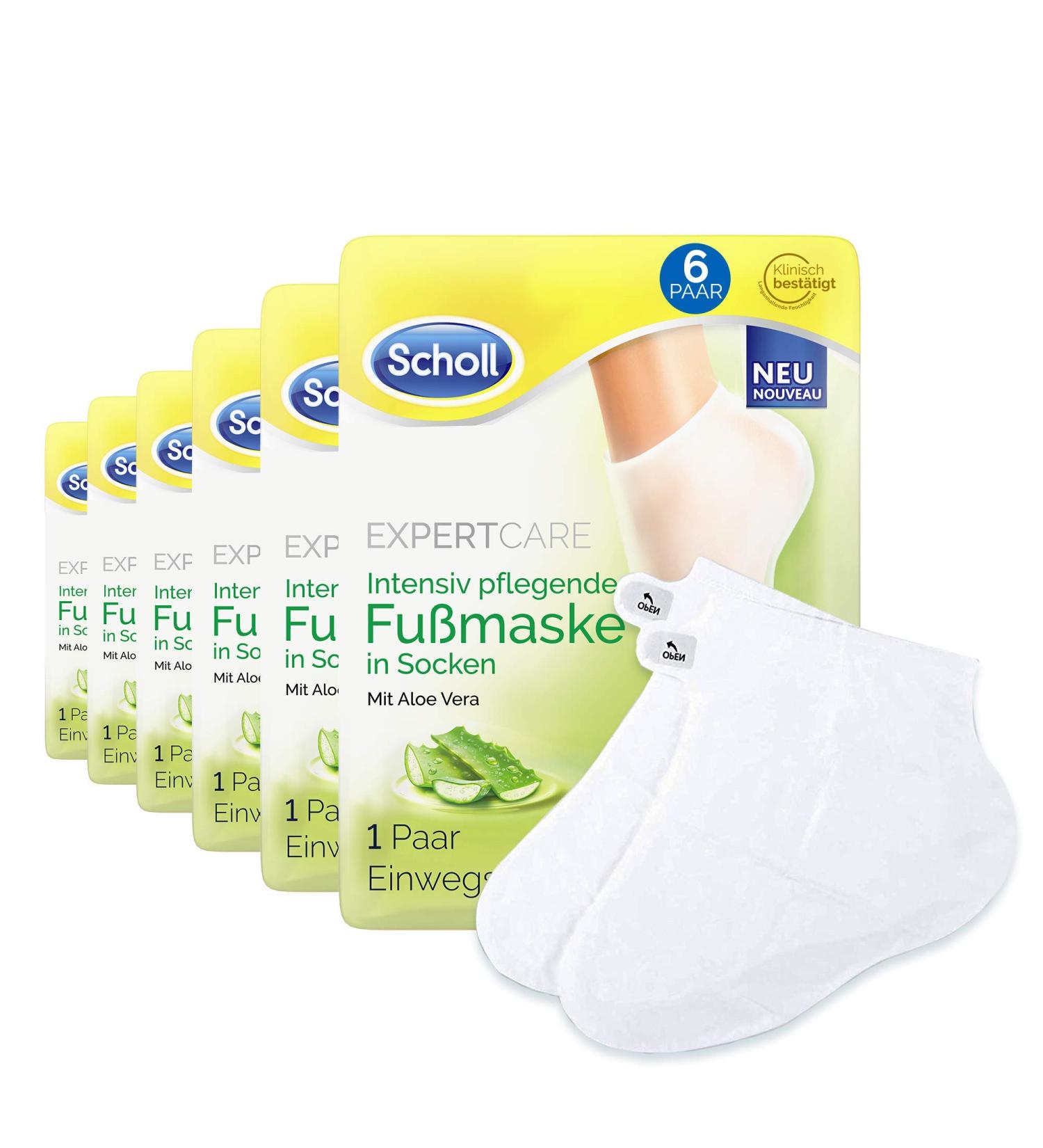 Scholl EXPERTCARE intensive nourishing foot mask with aloe vera moisturising care 6 x 1 pair of disposable socks