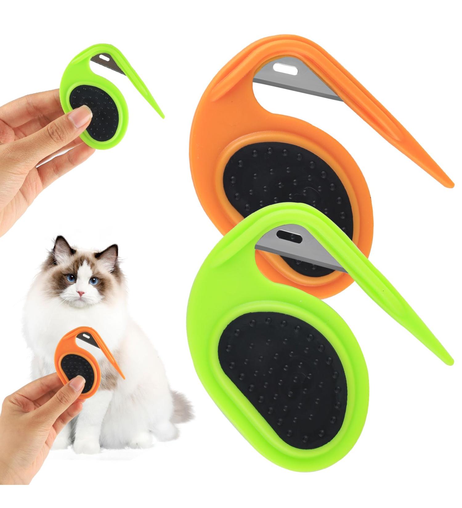 Premium PET Knotting Comb - De-Knot Tool for Cats & Dogs | Remove Matted Hair Effortlessly - Orange/Green - Buy Online on SooperMarket.com
