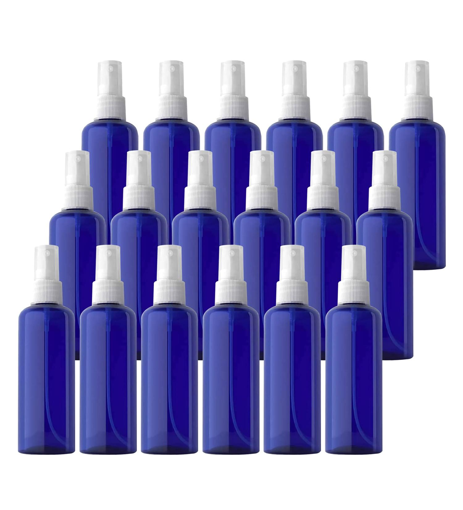 TIANZD 24 Pieces Empty 100 ml Blue PET Plastic Fine Mist Pump Spray Bottles with Clear Top Portable Sprayer for Perfume Water Cosmetic Travel Containers Refillable 2x Funnel - Buy Online on SooperMarket.com