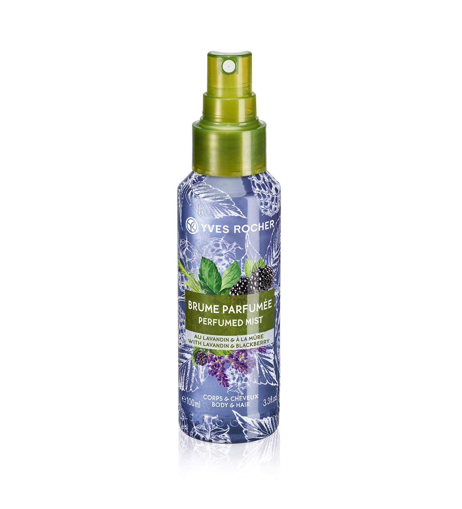 Yves Rocher Les Plaisirs Nature Perfumed Mist Lavandin Blackberry Spray for Body & Hair -100 ml./3.38 fl.oz.