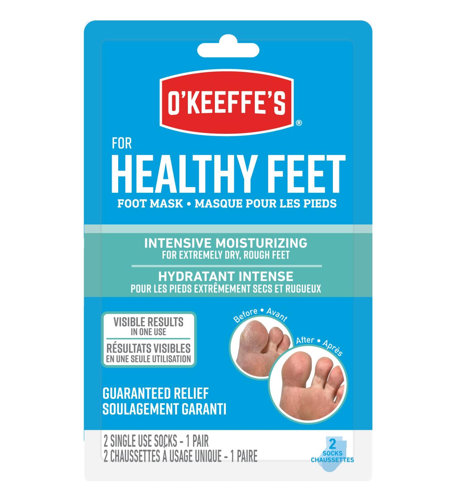 O'Keeffe's Healthy Feet Intensive Moisturizing Foot Mask Hydrating Repair for Dry Cracked Feet One Pair Single-Use Socks (Pack of 1) 107472 - Buy Online on SooperMarket.com