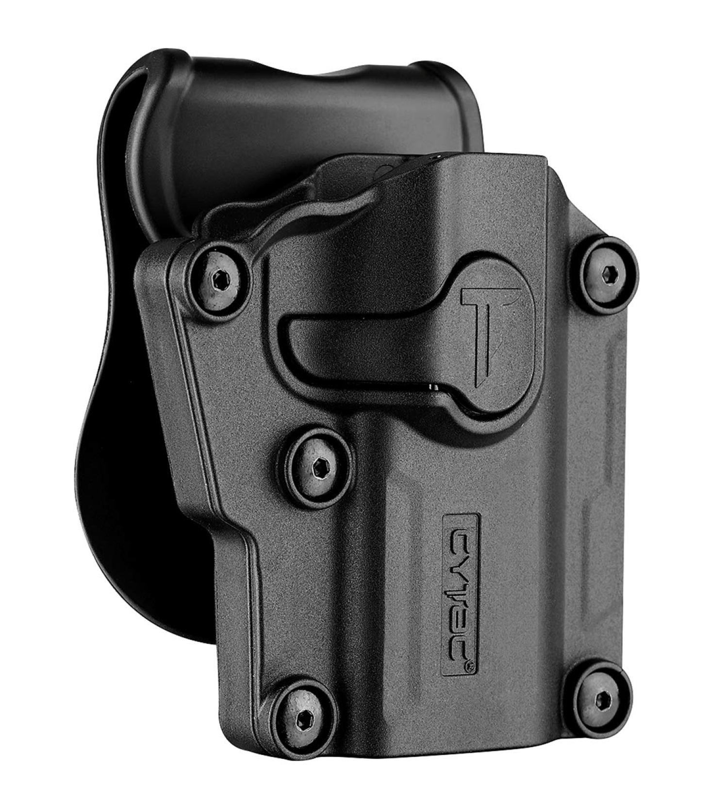 Universal OWB Holster | Compact to Full Size Pistols | Custom Size | Index Finger Release | Adjustable Cant | Autolock | Outside Waistband | Matte Black Finish | Left/Right Handed Option - Buy Online on SooperMarket.com