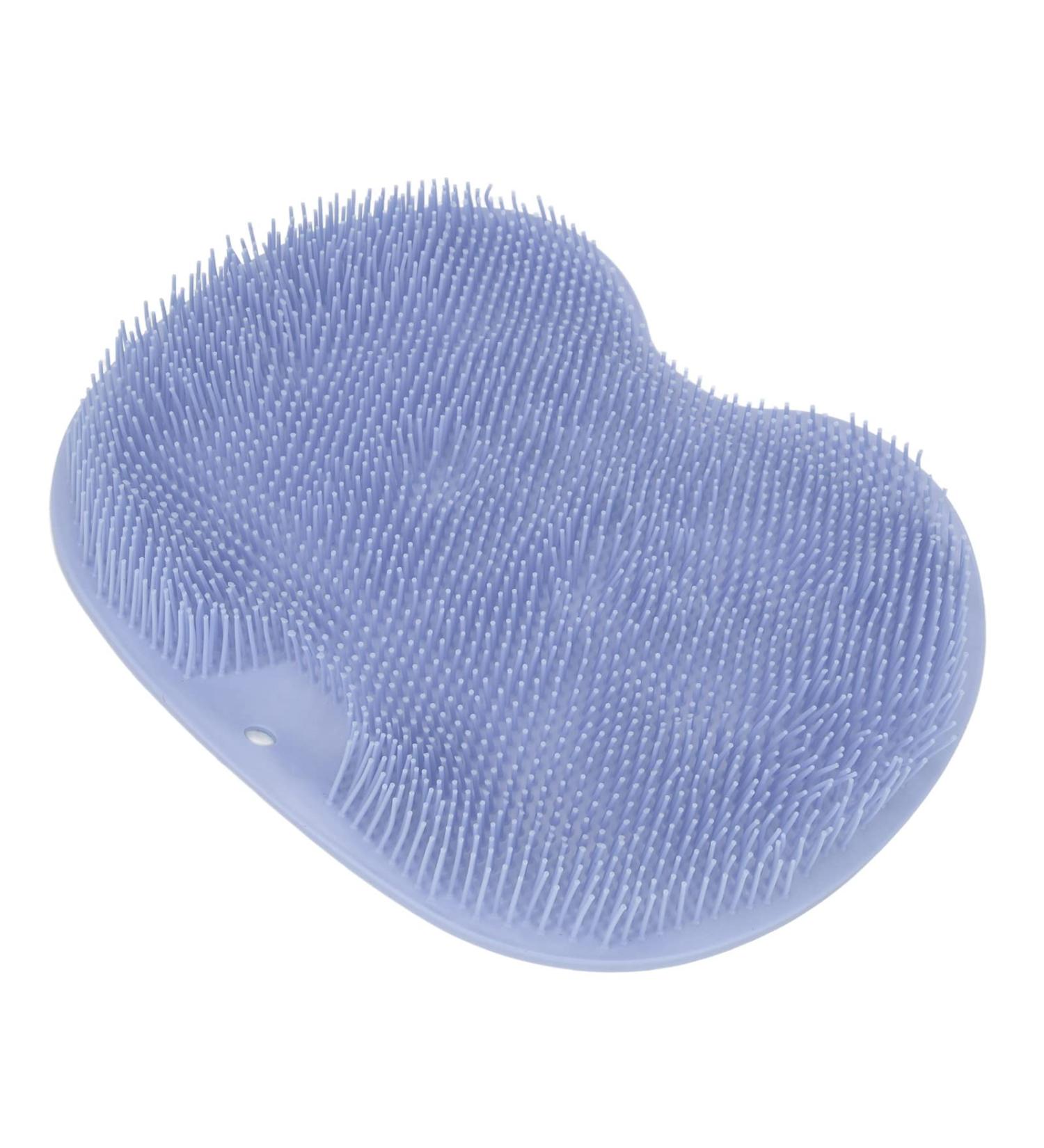 Hands-Free Foot & Back Scrubber for Shower - Multifunctional Body Brush with Suction Cup - Exfoliates, Massages, Non-Skid Mat (Blue) - Bathroom Scrubber - Buy Online on SooperMarket.com