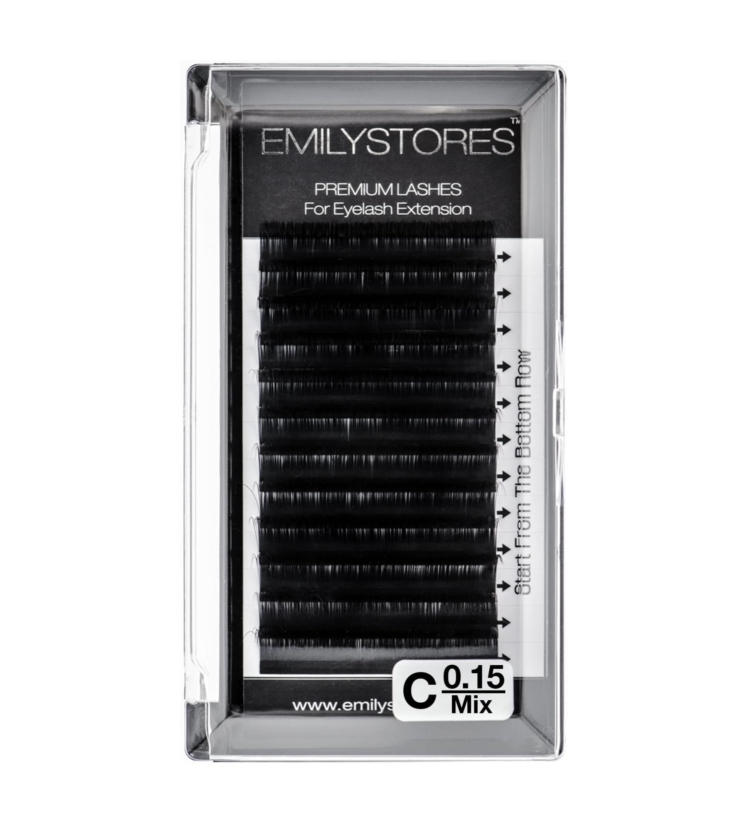 EMILYSTORES Eyelash Extensions - 0.15mm Thickness C Curl Mixed 8-14mm Length | Natural Volume Individual Lash Extensions - Buy Online on SooperMarket.com
