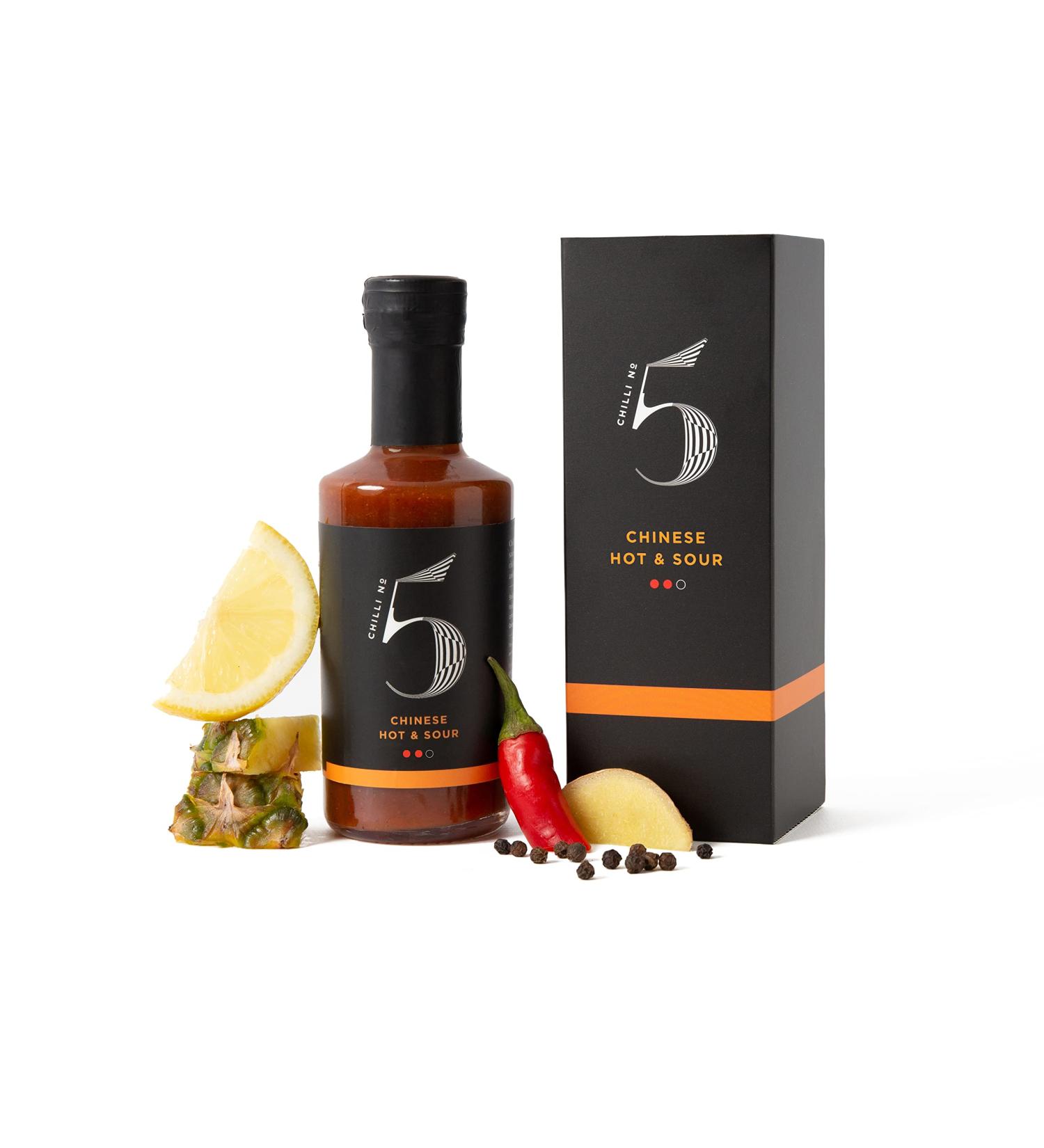 Chilli No.5 | Chinese Stir-Fry Hot and Sour Sauce Award-Winning Exclusive Five Chilli Blend Healthy Superfoods and Organic Vegan Gluten Free No Artificial Colours or Flavourings 200 ml Bottle - Buy Online on SooperMarket.com