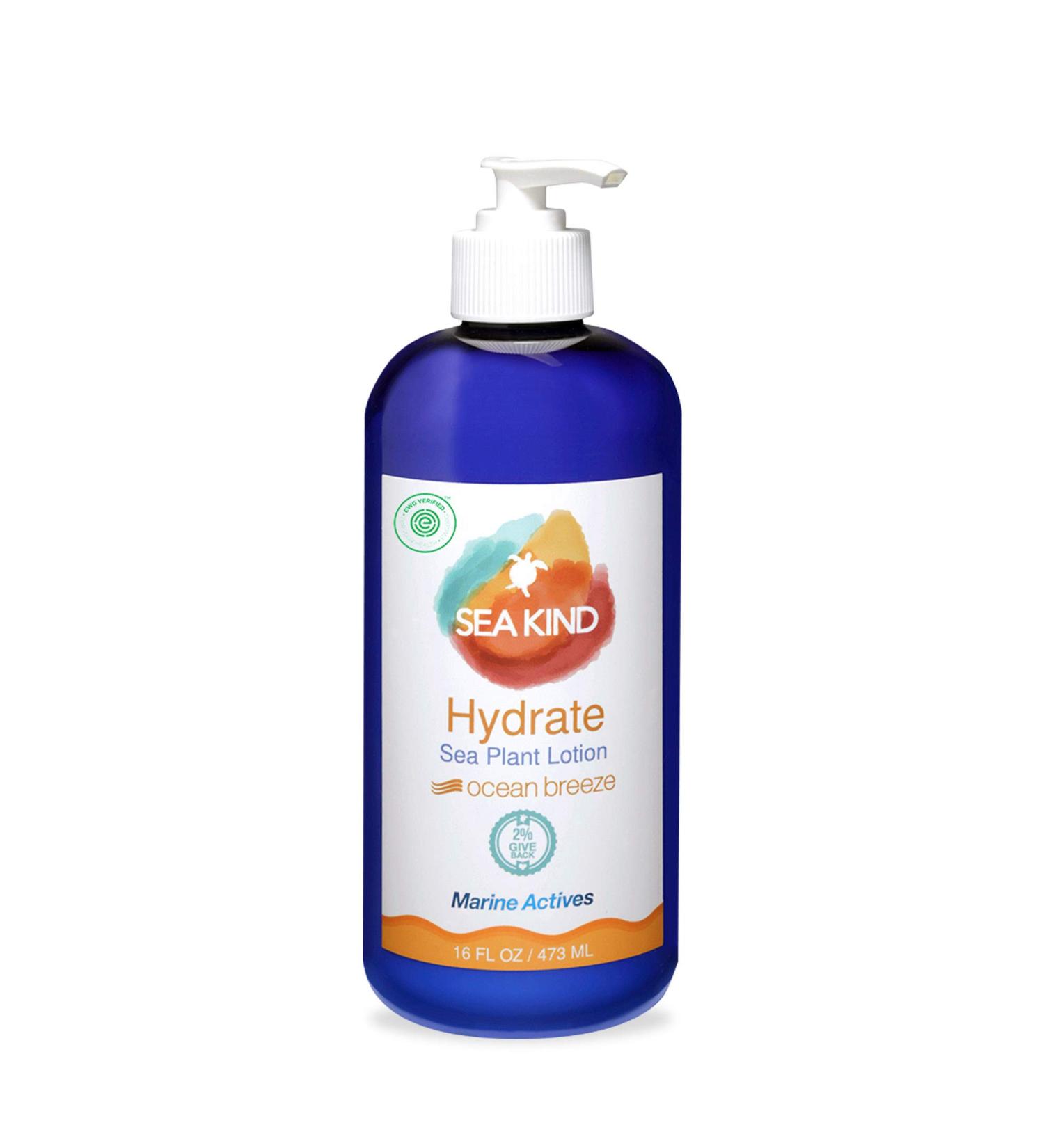 Sea Kind Ocean Breeze Hand and Body Lotion - 16 Fl Oz, Vegan Moisturizer for Dry/Sensitive Skin - Natural Hydrating Formula for Women and Men - Non Comedogenic & Paraben-Free - Buy Online on SooperMarket.com