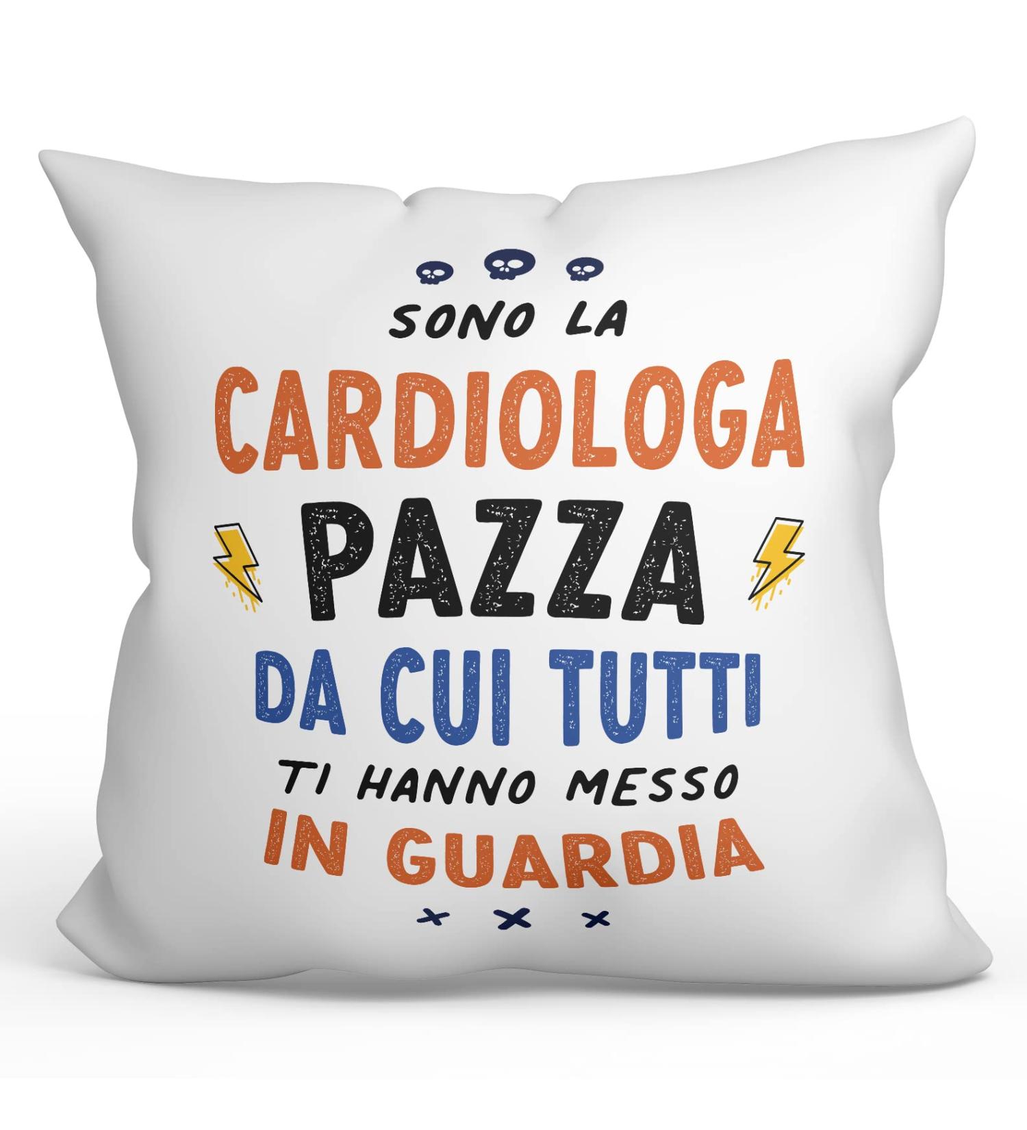 MUGFFINS CARDIOLOGIST woman Cushion Padding included - in Italian - Tutti ti hanno messo in guardia - Funny gift - Pillow: cover and filling 15.7x15.7 inches Cardiologa - Buy Online on SooperMarket.com