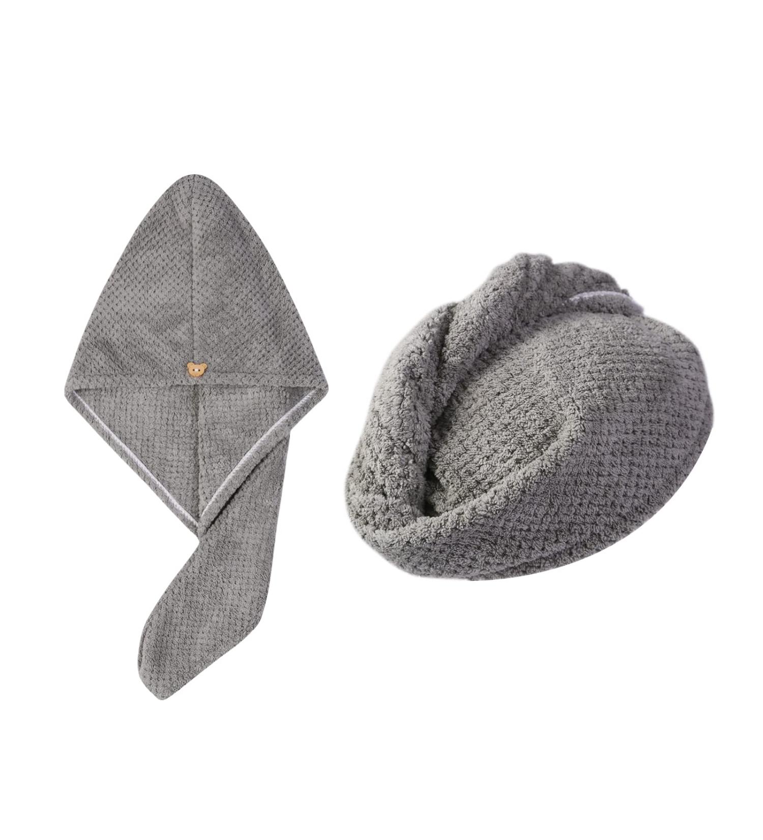 Domxies Microfiber Hair Towel Wrap - Ultra Absorbent Fast Drying Towel for Long, Curly, Thick, Frizzy Hair (Grey) - Buy Online on SooperMarket.com