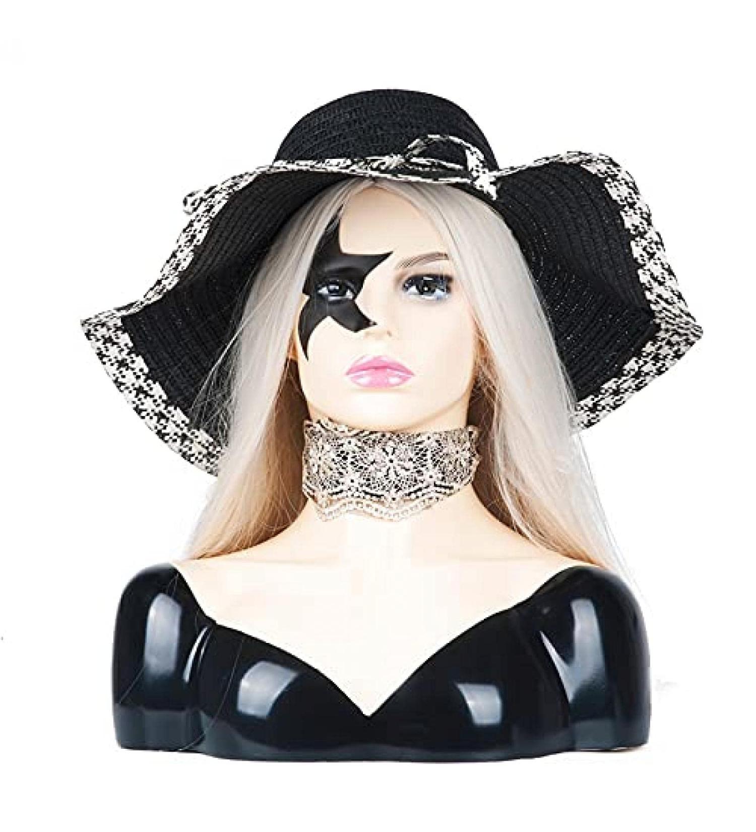 RuixFLR PVC Show Window Doll Head - Realistic Training Head for Hats Wigs Earrings & Jewelry Display - Buy Online on SooperMarket.com
