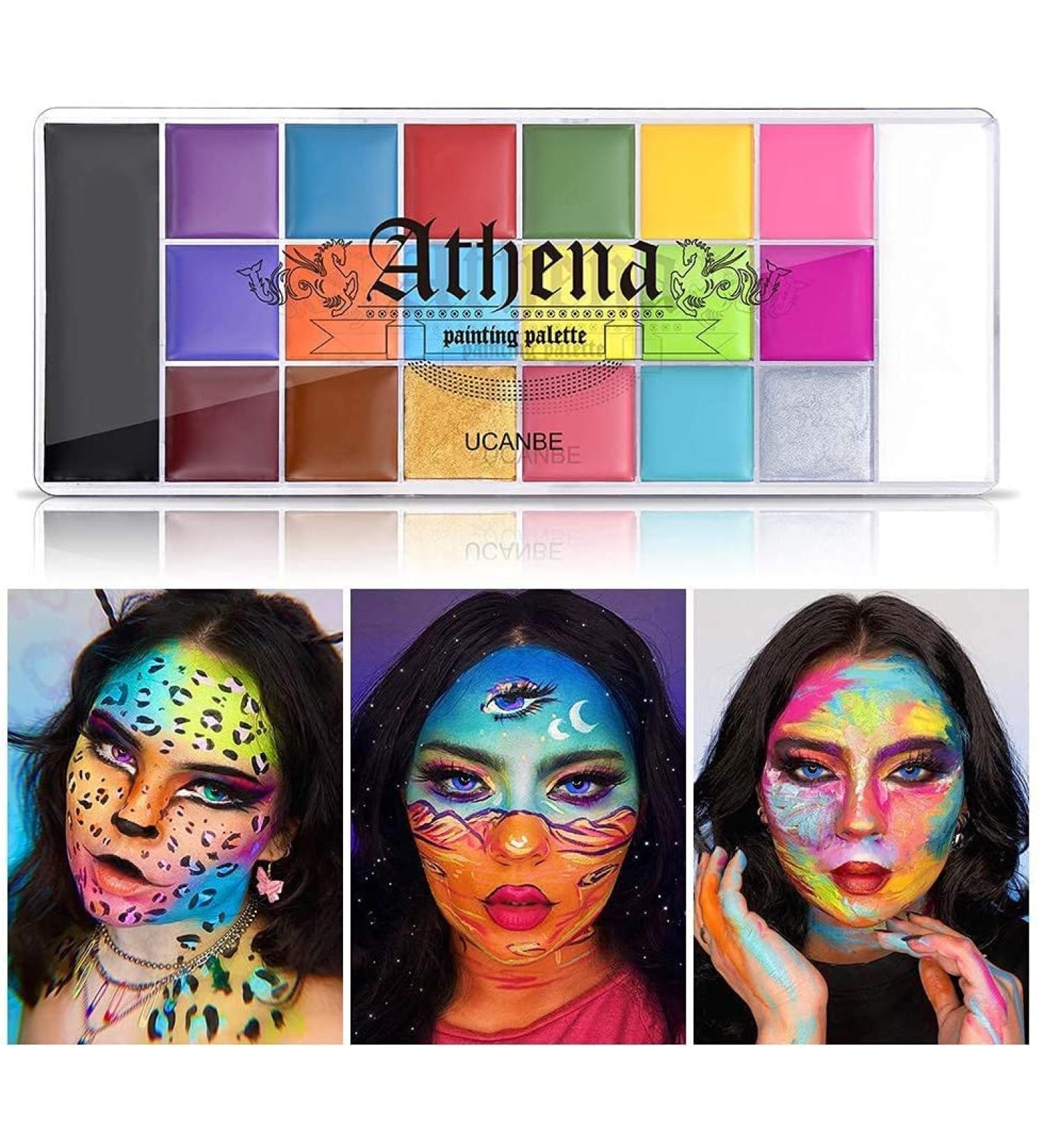 UCANBE Athena 20 Color Professional Body Face Paint Oil Palette - Non-Toxic Makeup for Halloween, FX Party & Adult Painting - Buy Online on SooperMarket.com
