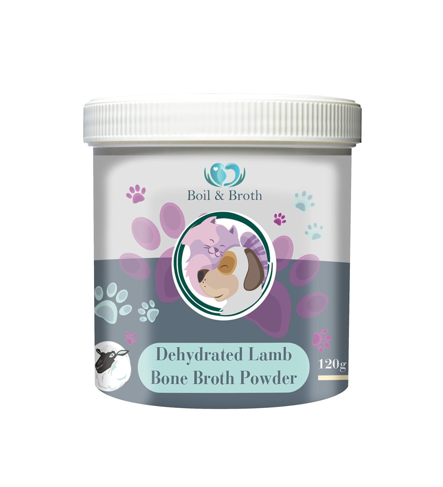 Boil & Broth Lamb Broth Powder for Dogs | 100% Pure Protein | 72 Servings | Type I Collagen - Dehydrated Bone Broth Powder Supplement for Hips and Joints | 120g Pack - Buy Online on SooperMarket.com