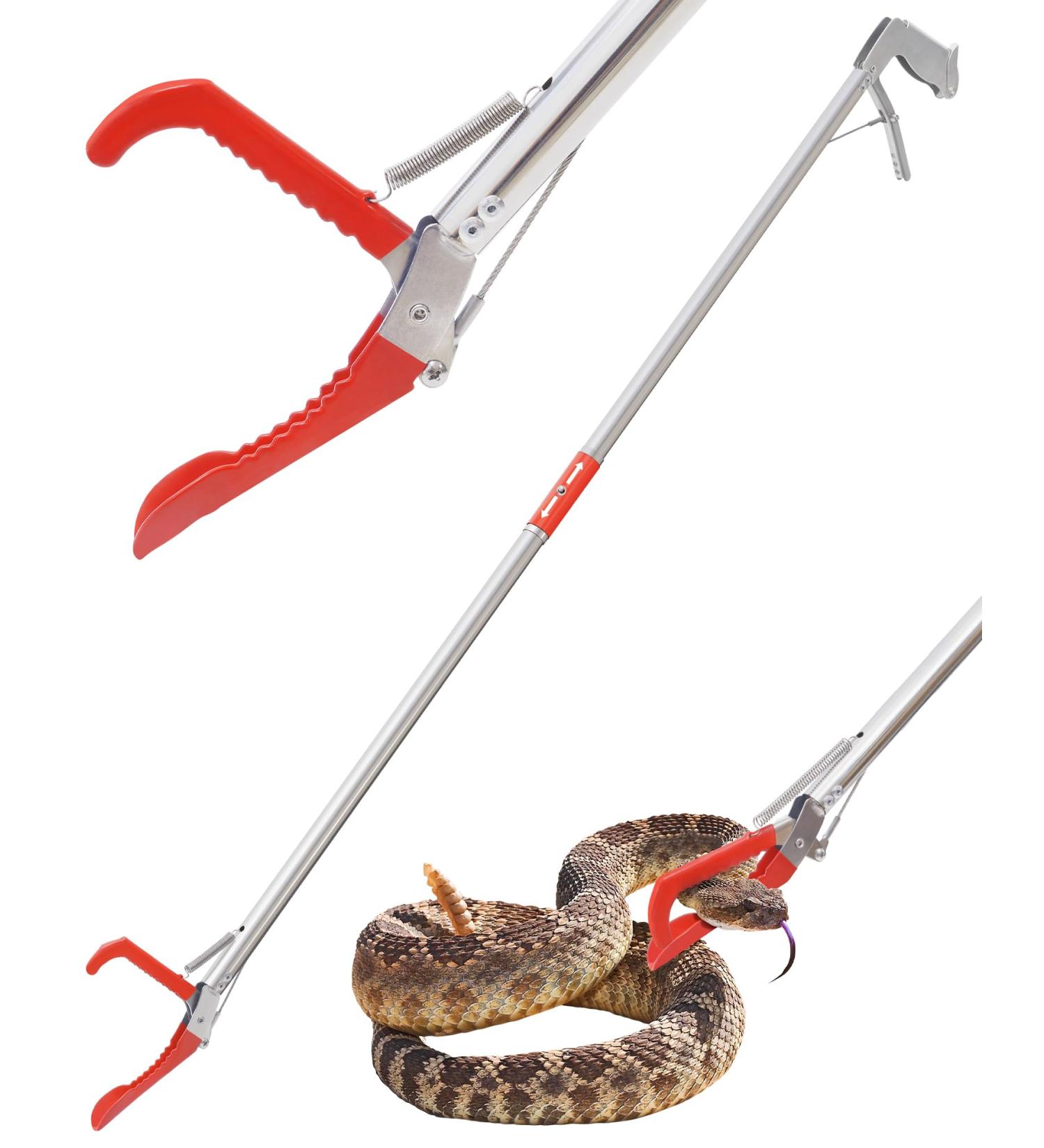 ZOTO 47" Snake Grabber Tool Collapsible Snake Catcher Tongs Professional Reptile Grabber Rattle Wide Jaw Handling Tool with Lock for Rattlesnake Red - Buy Online on SooperMarket.com